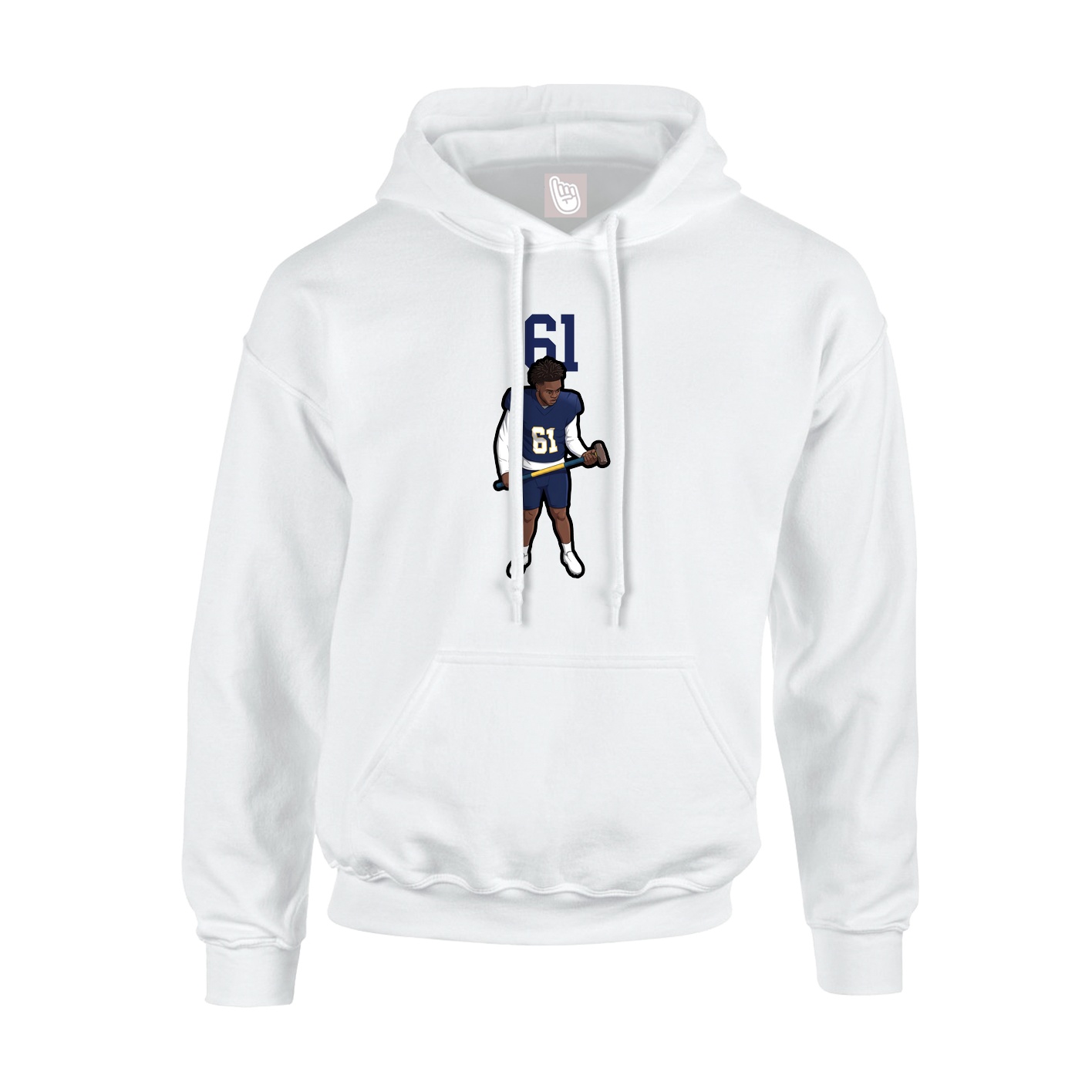 Youth Hoodie — Number Top in White