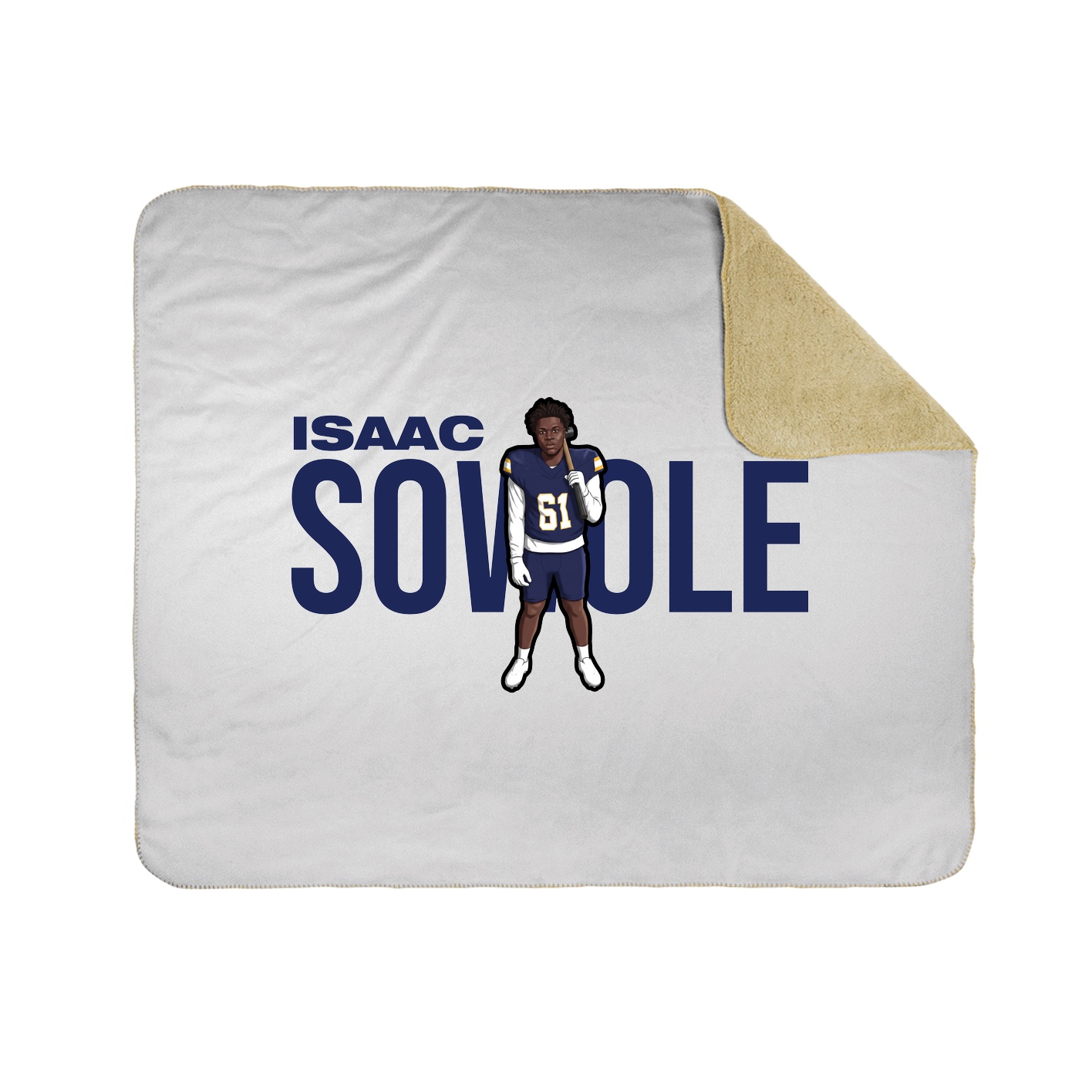 Throw Blanket — Player Name in White