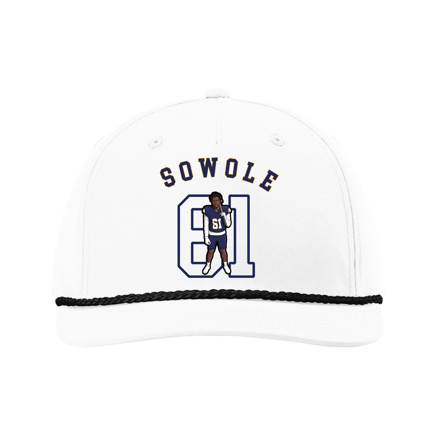 Five-Panel Classic Rope Cap — Shirsey Arch in White