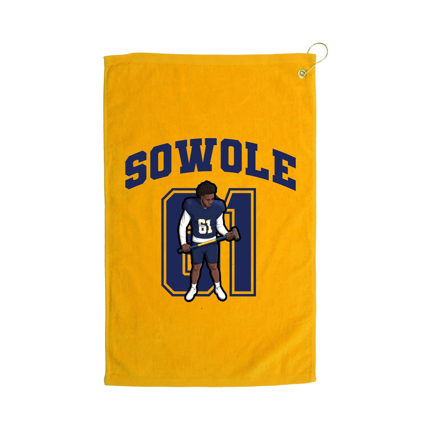 Golf Towel — Number in Gold
