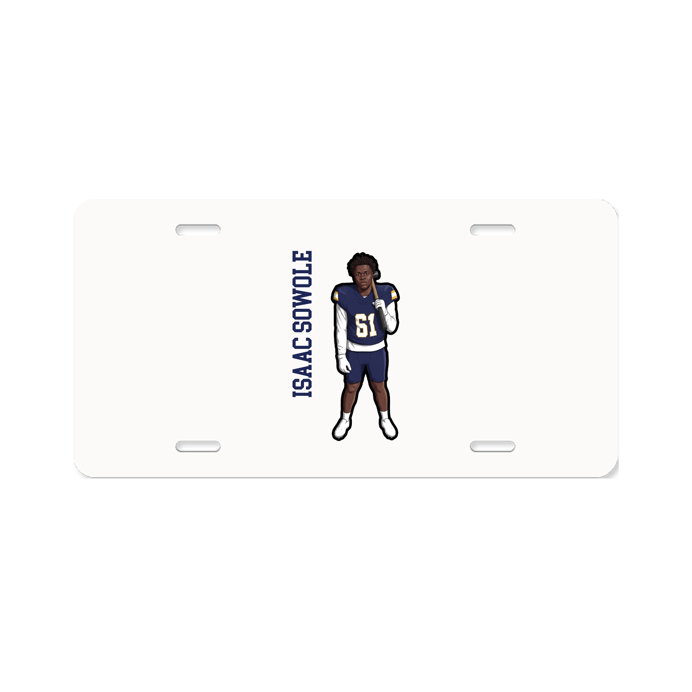 License Plate — Name Vertical in Classic