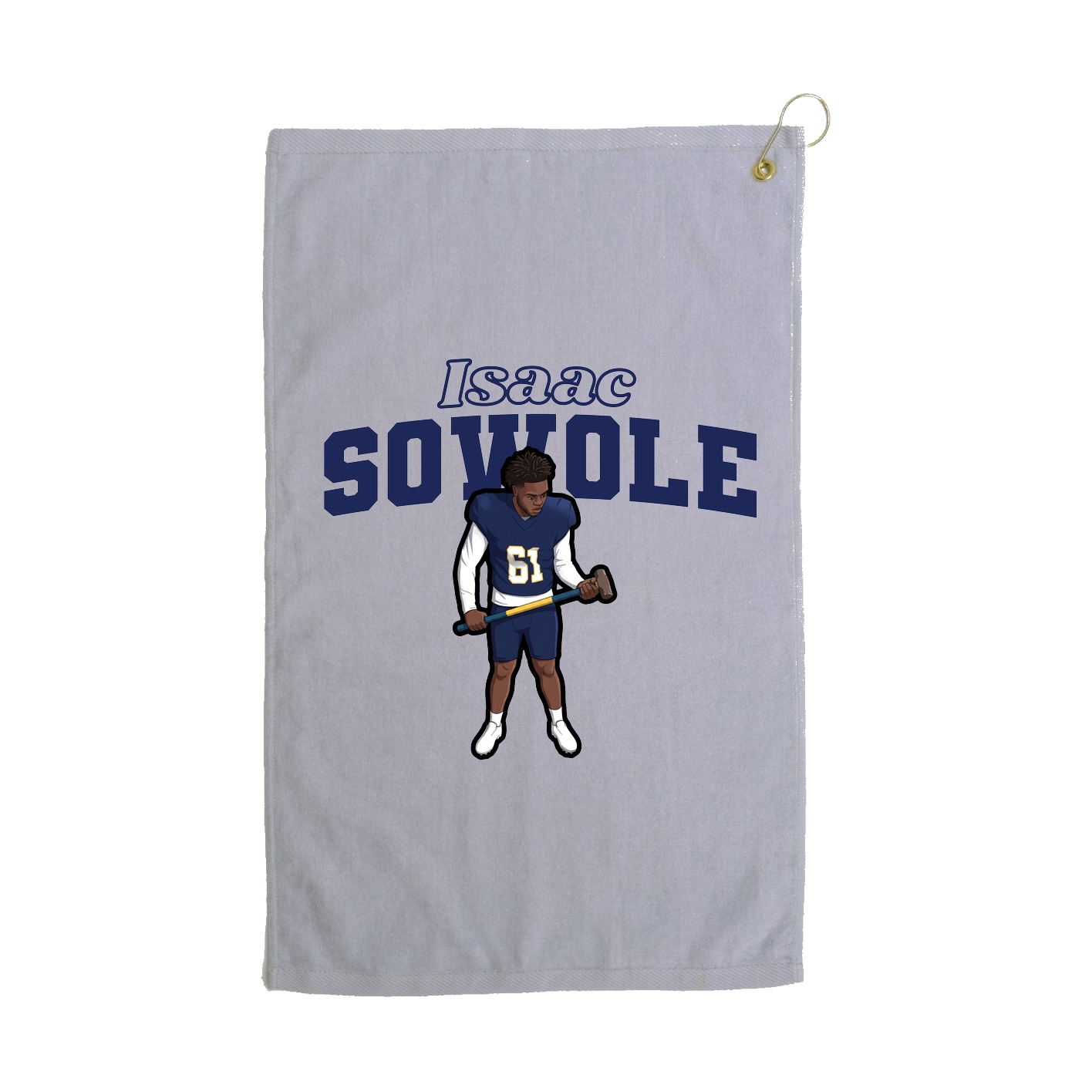 Golf Towel — Name Arch in Grey
