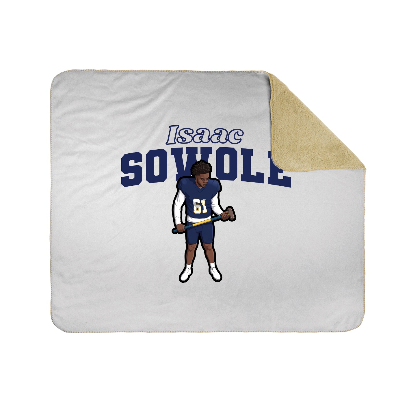 Throw Blanket — Name Arch in White