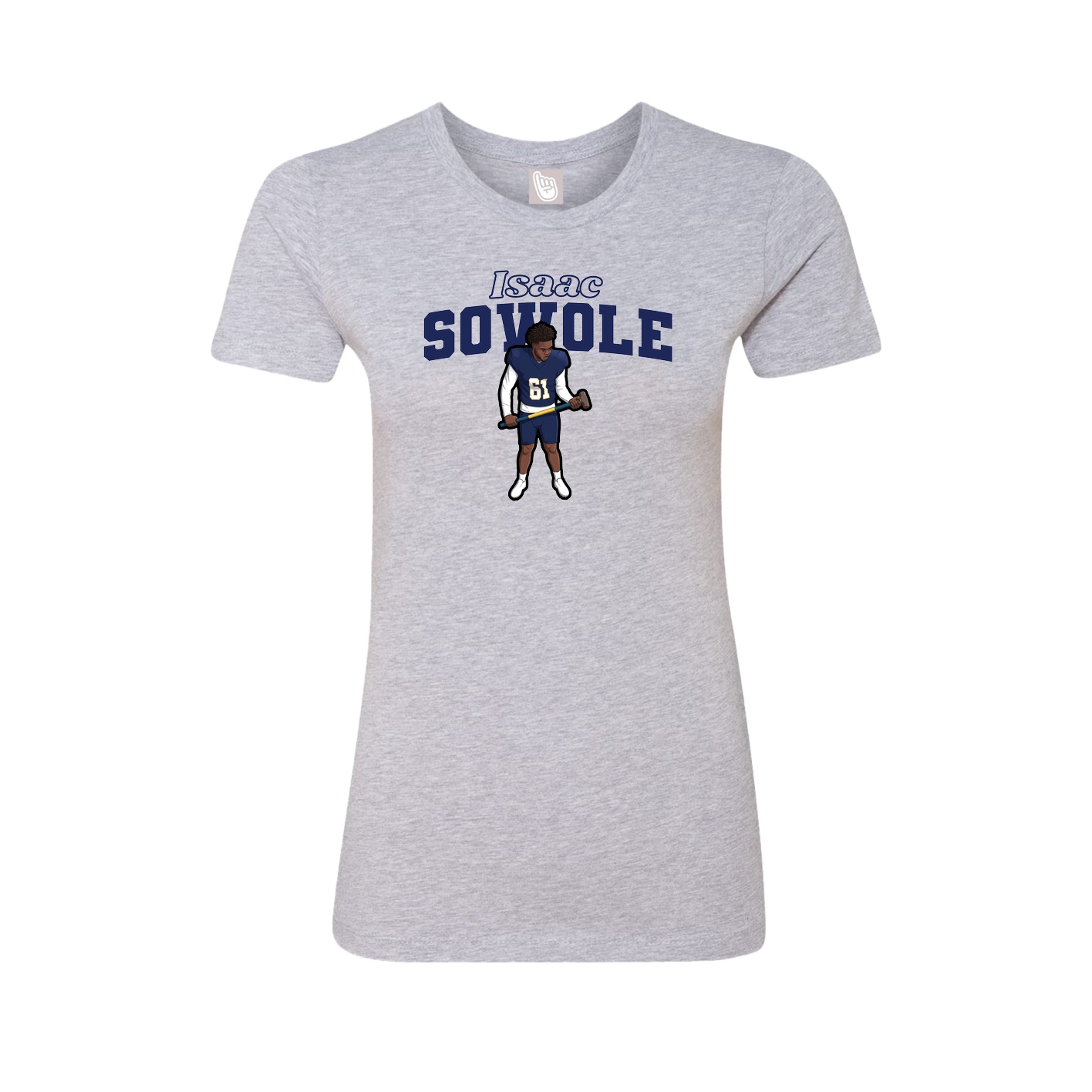 Fitted Women's Tee — Name Arch in Grey