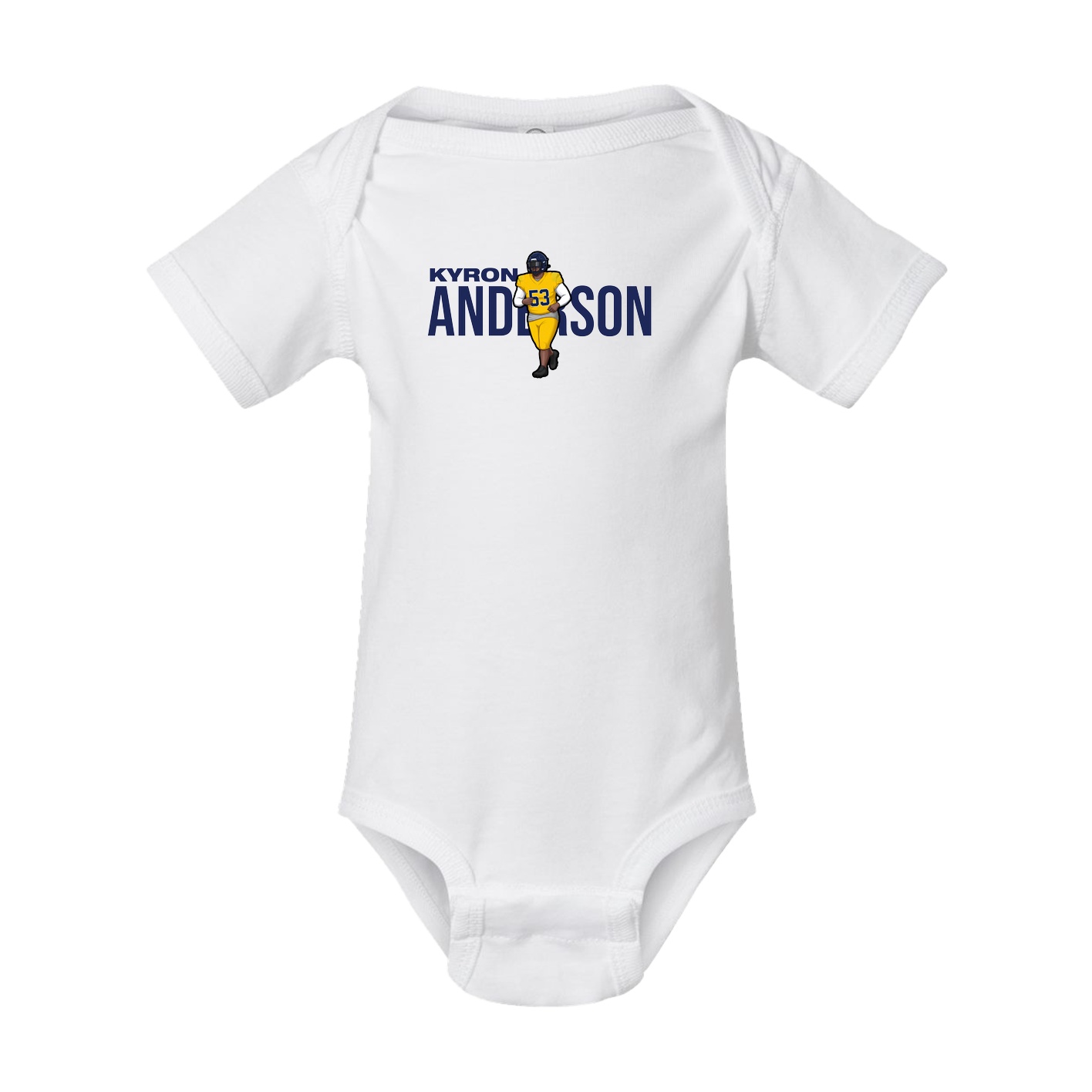 Baby Onesie — Player Name in White