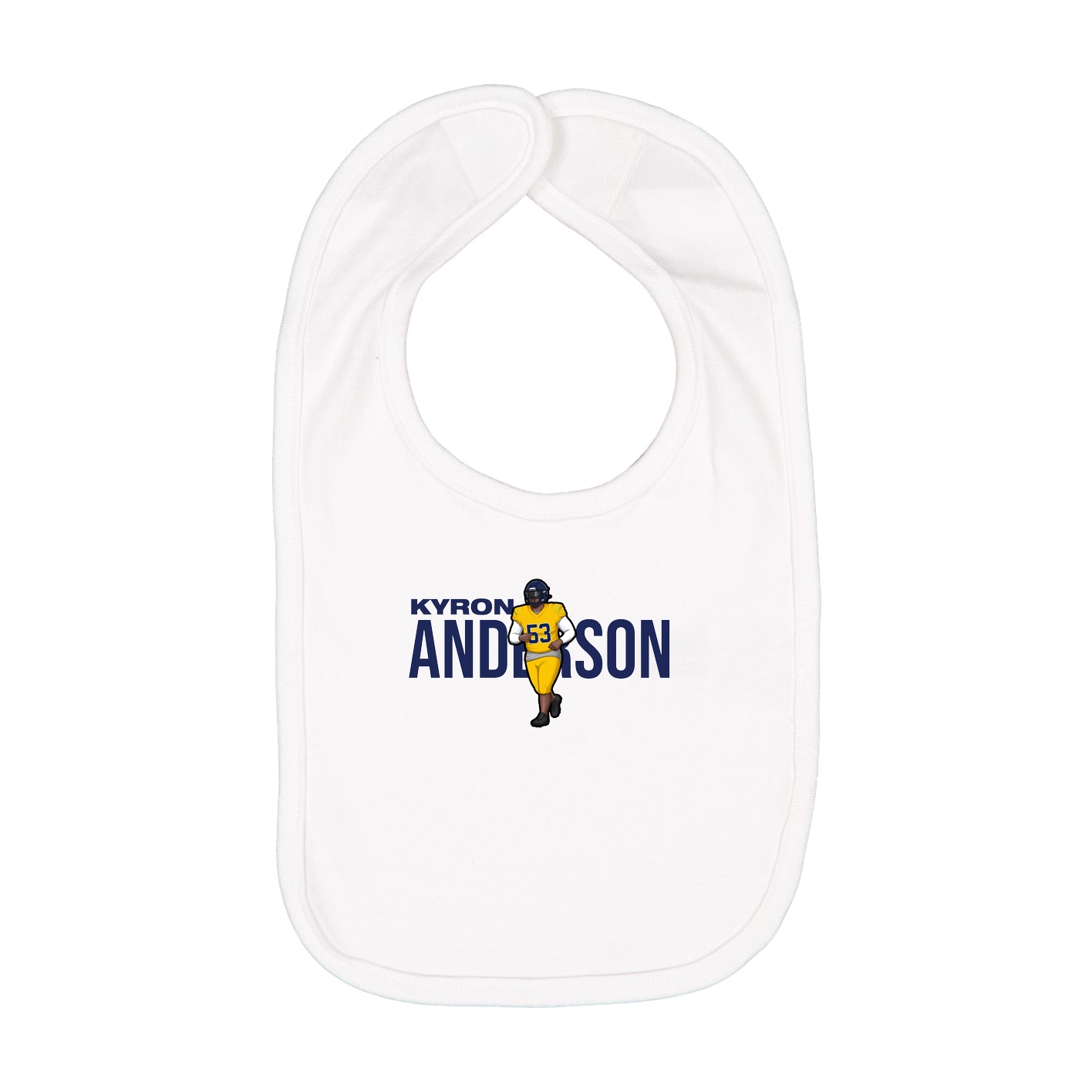 Infant Bib — Player Name in White