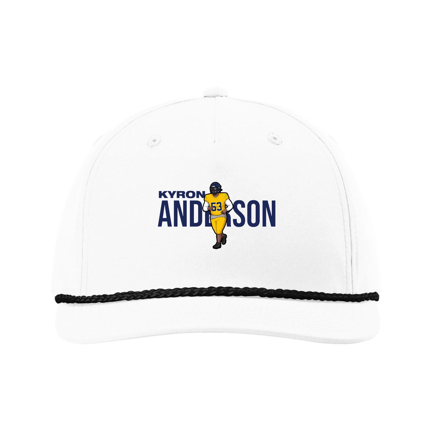 Five-Panel Classic Rope Cap — Player Name in White