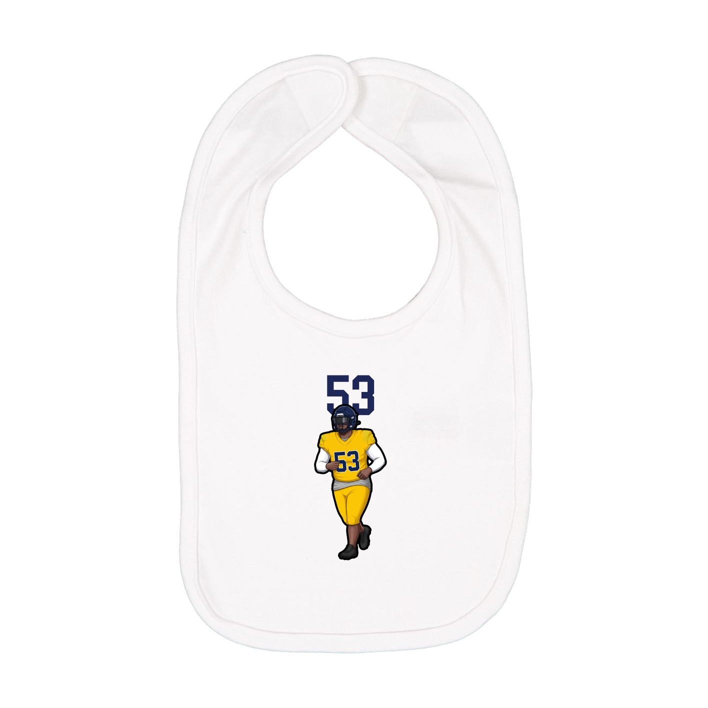 Infant Bib — Number Top in White