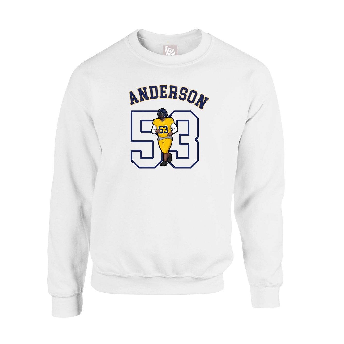 Fleece Crew — Shirsey Arch in White