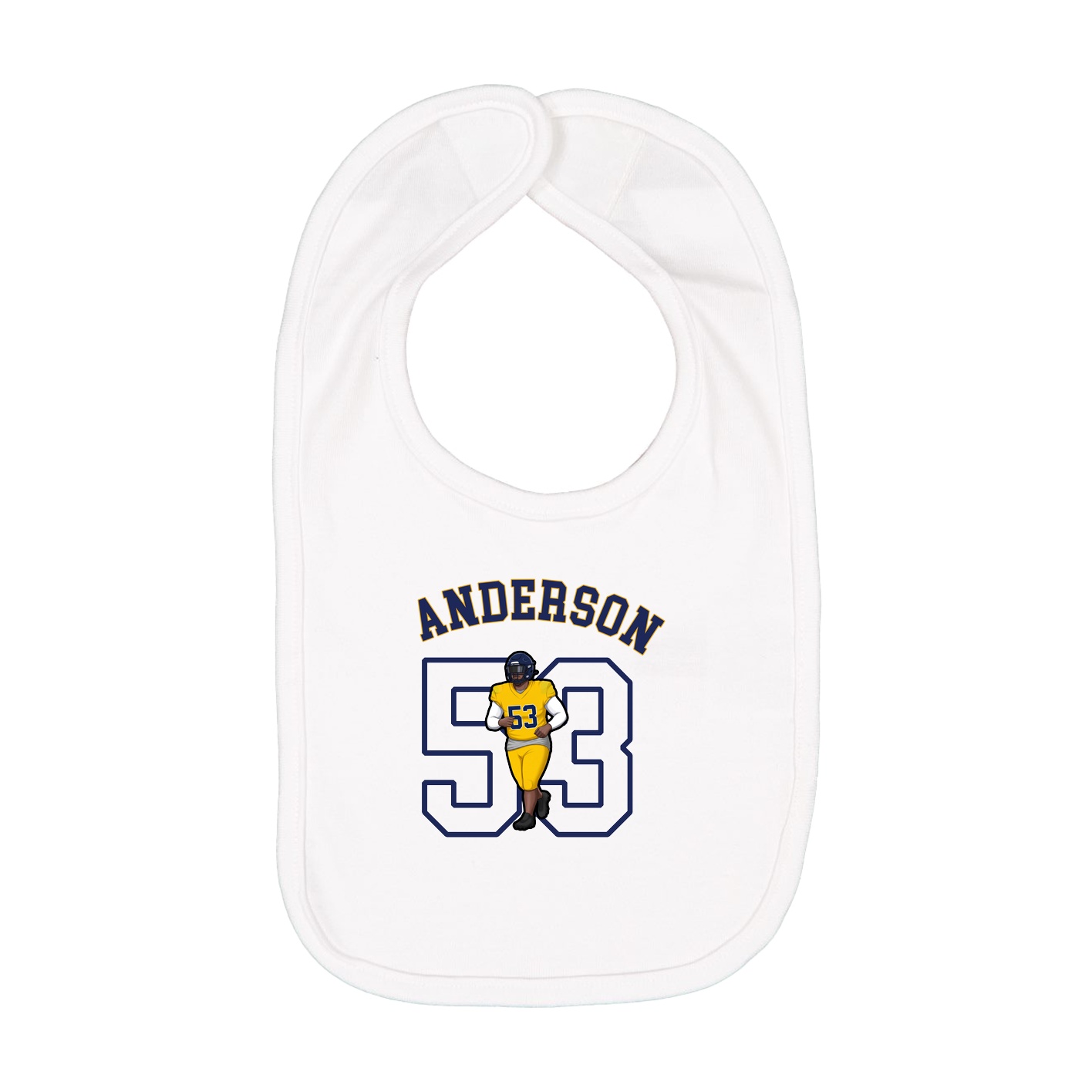 Infant Bib — Shirsey Arch in White