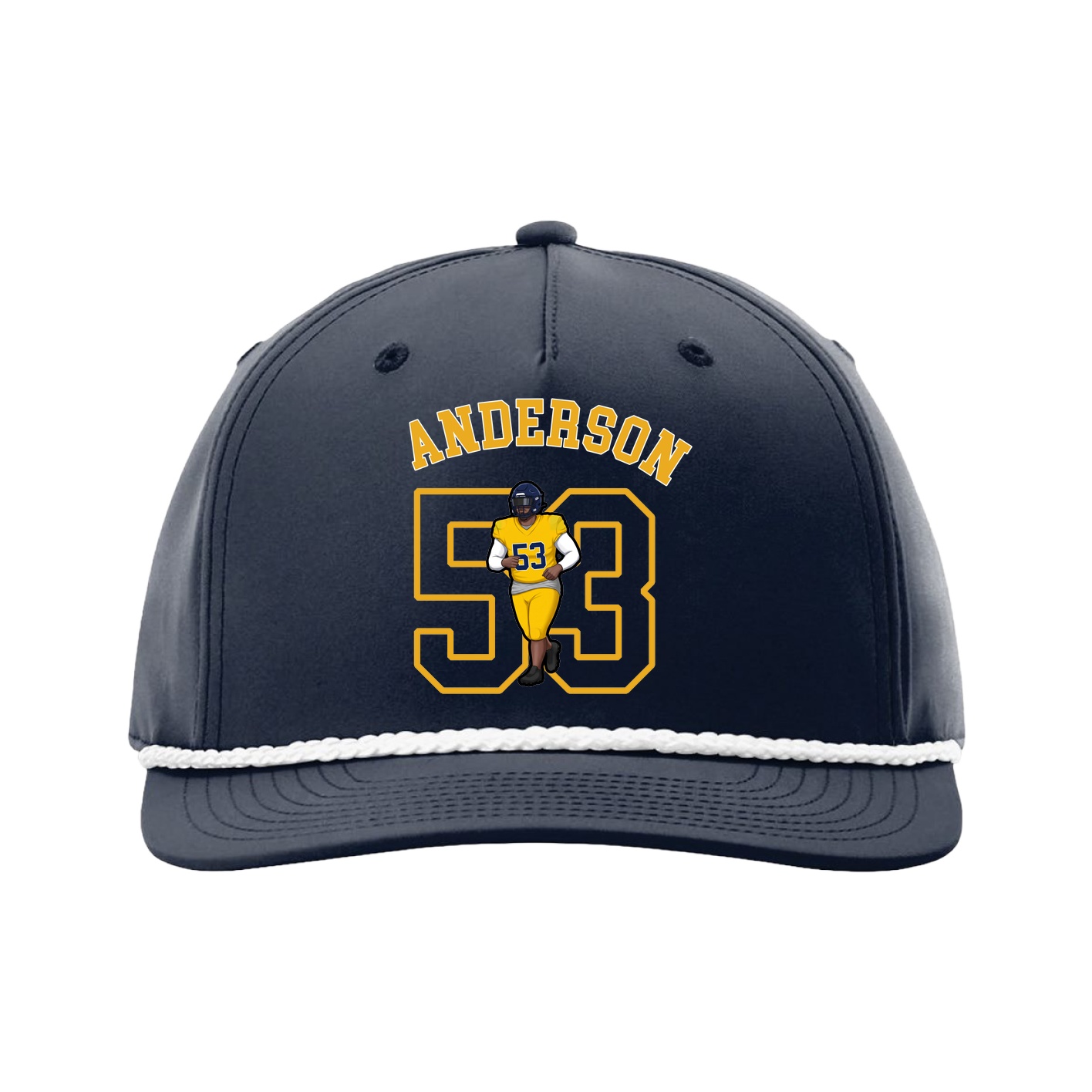Five-Panel Classic Rope Cap — Shirsey Arch in Navy