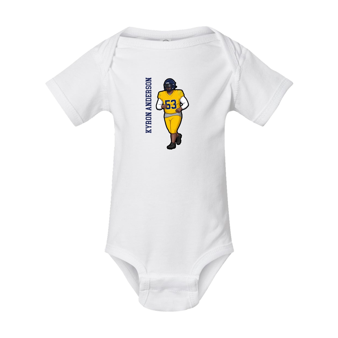 Baby Onesie — Name Vertical in White