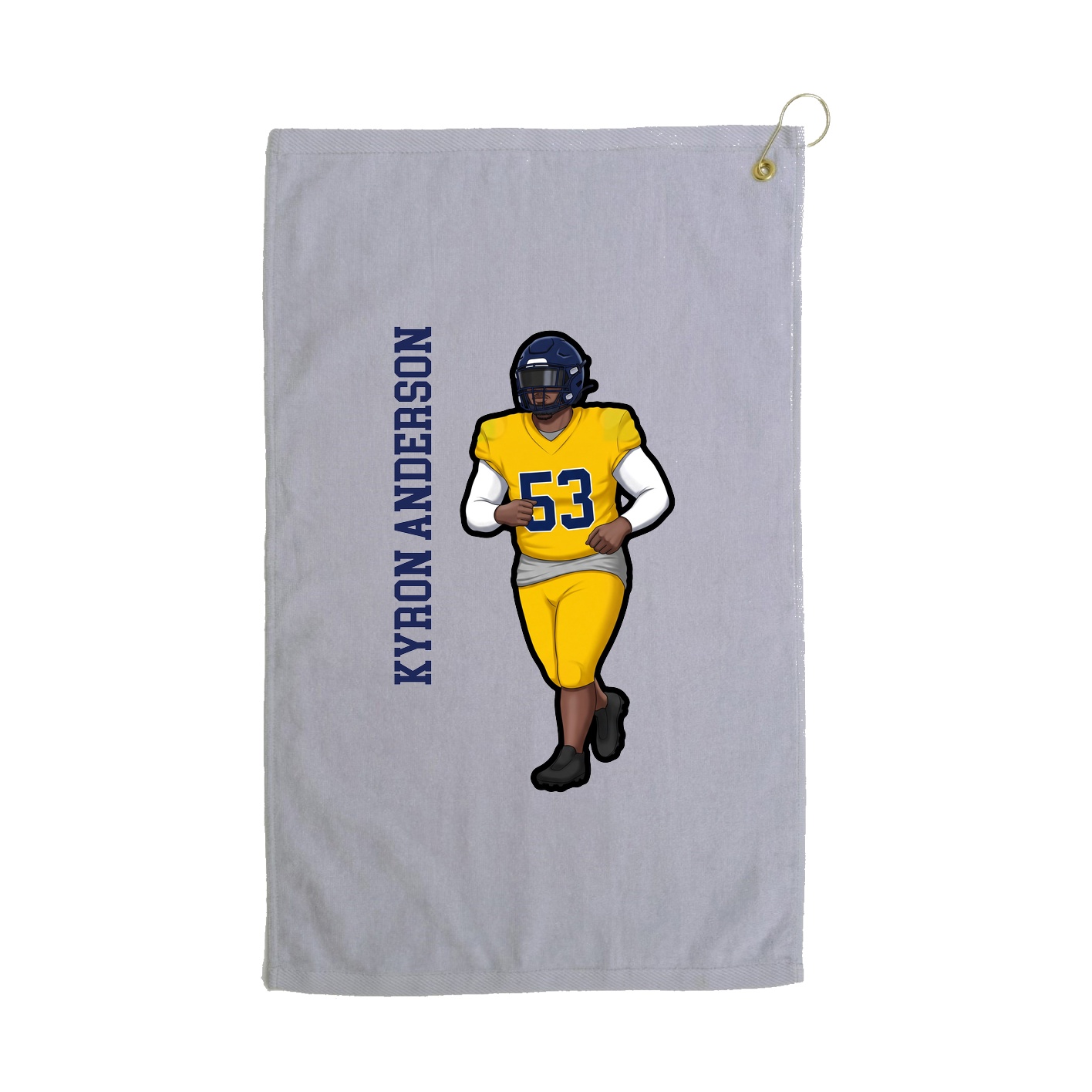 Golf Towel — Name Vertical in Grey