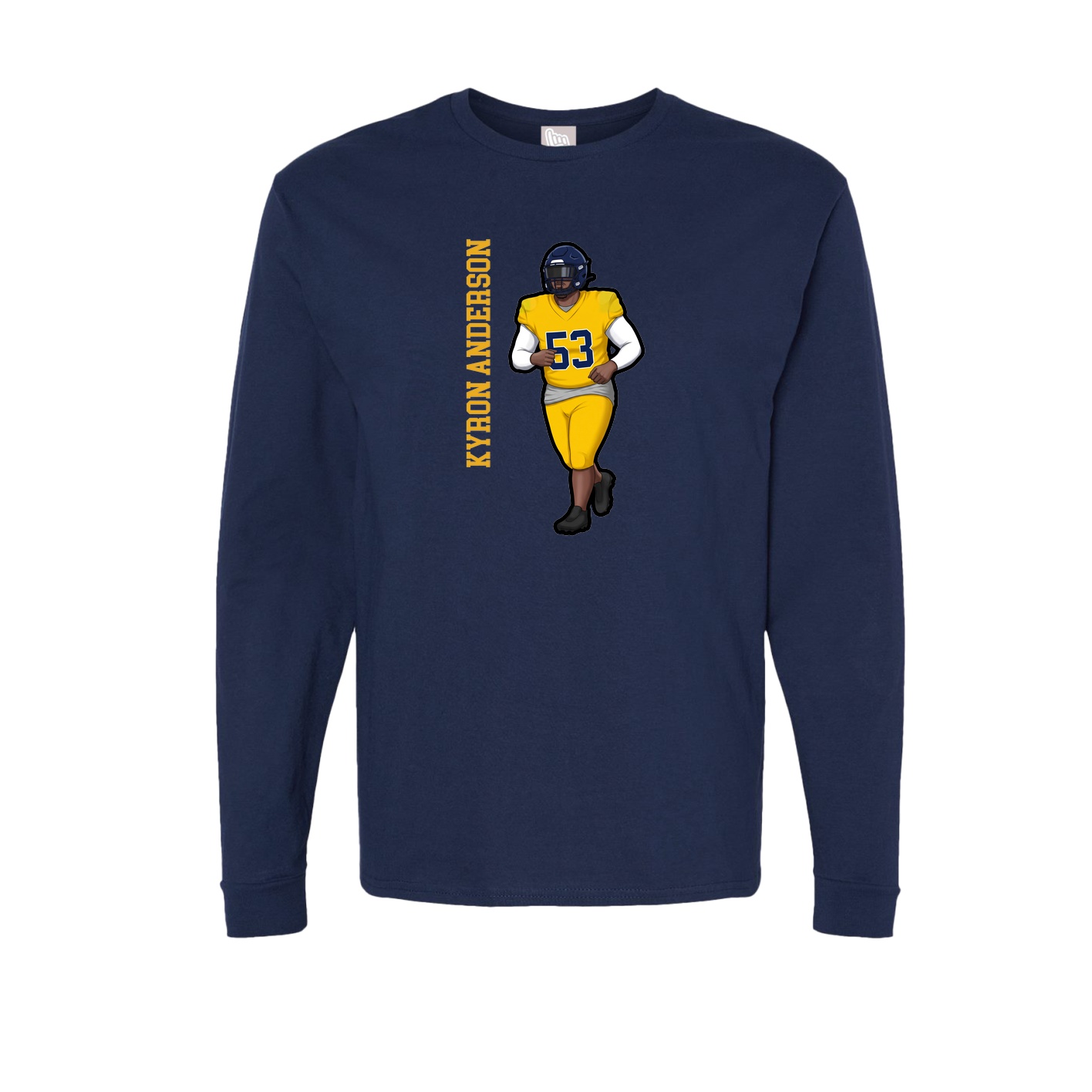 Long Sleeve Tee — Name Vertical in Navy
