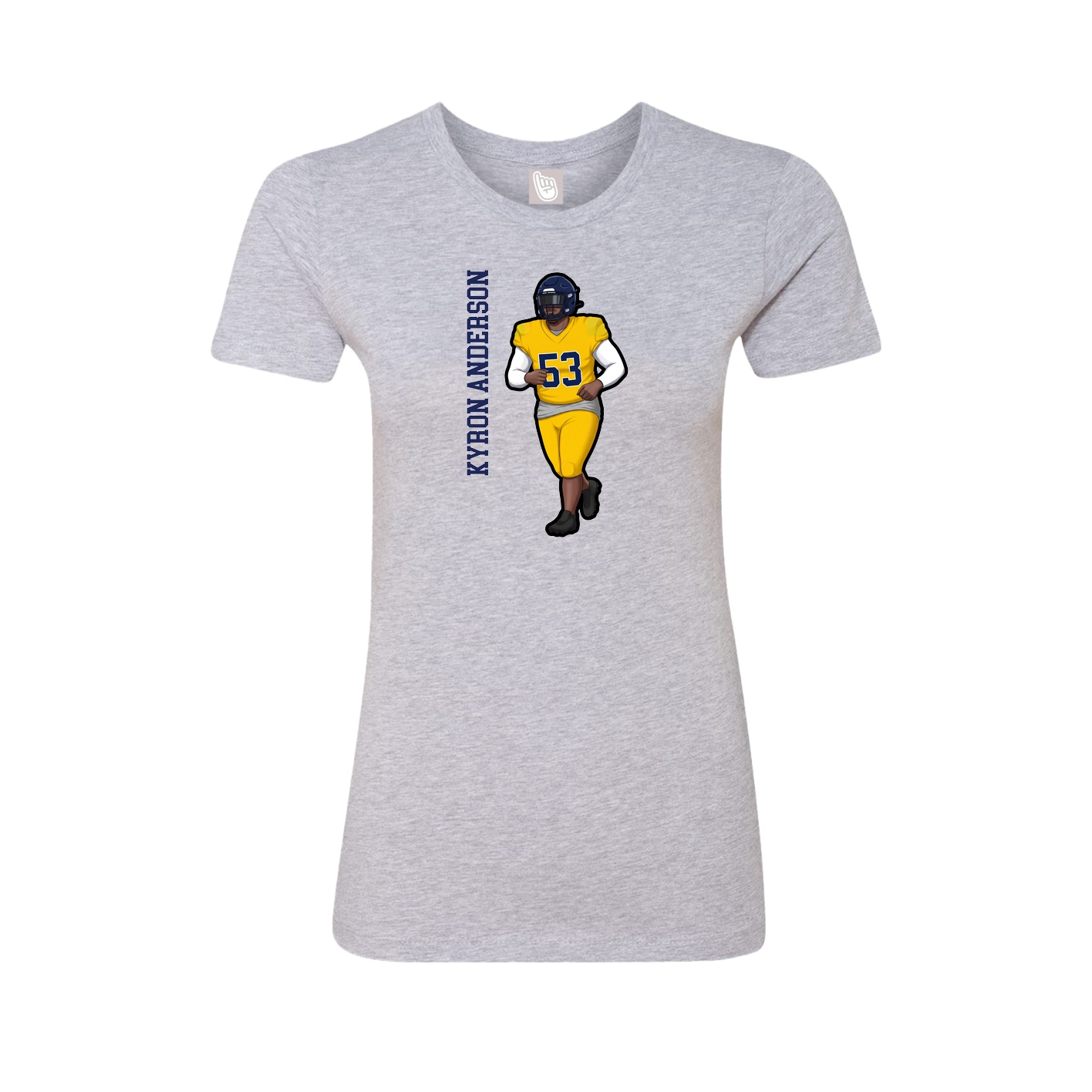 Fitted Women's Tee — Name Vertical in Grey