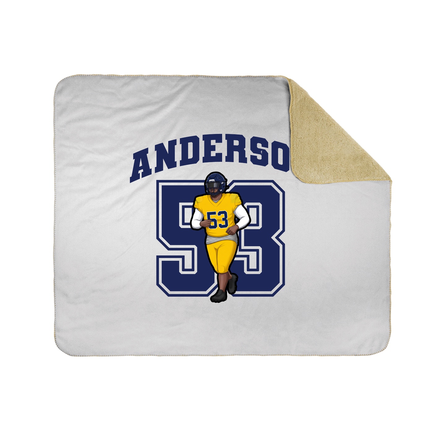 Throw Blanket — Number in White