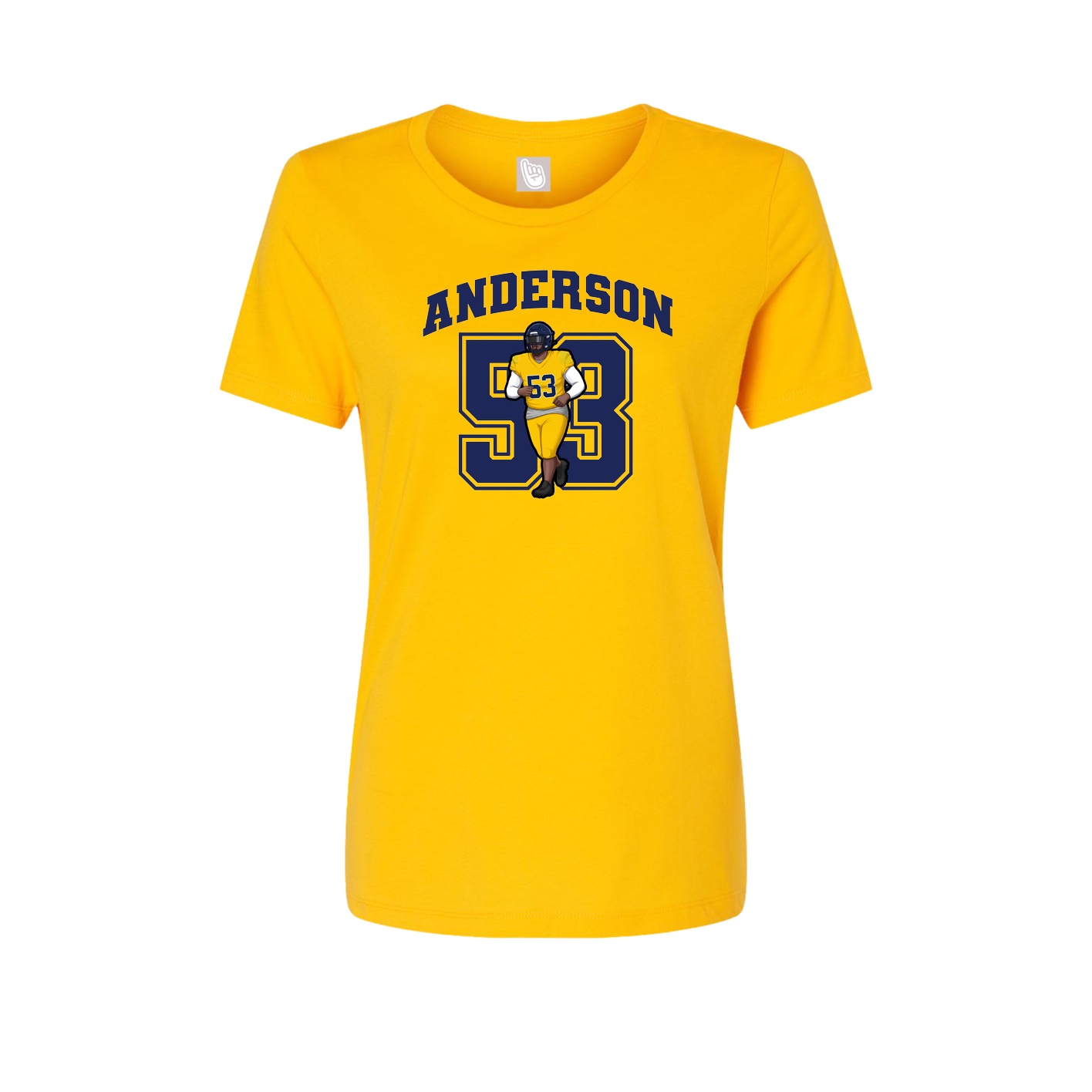 Fitted Women's Tee — Number in Gold