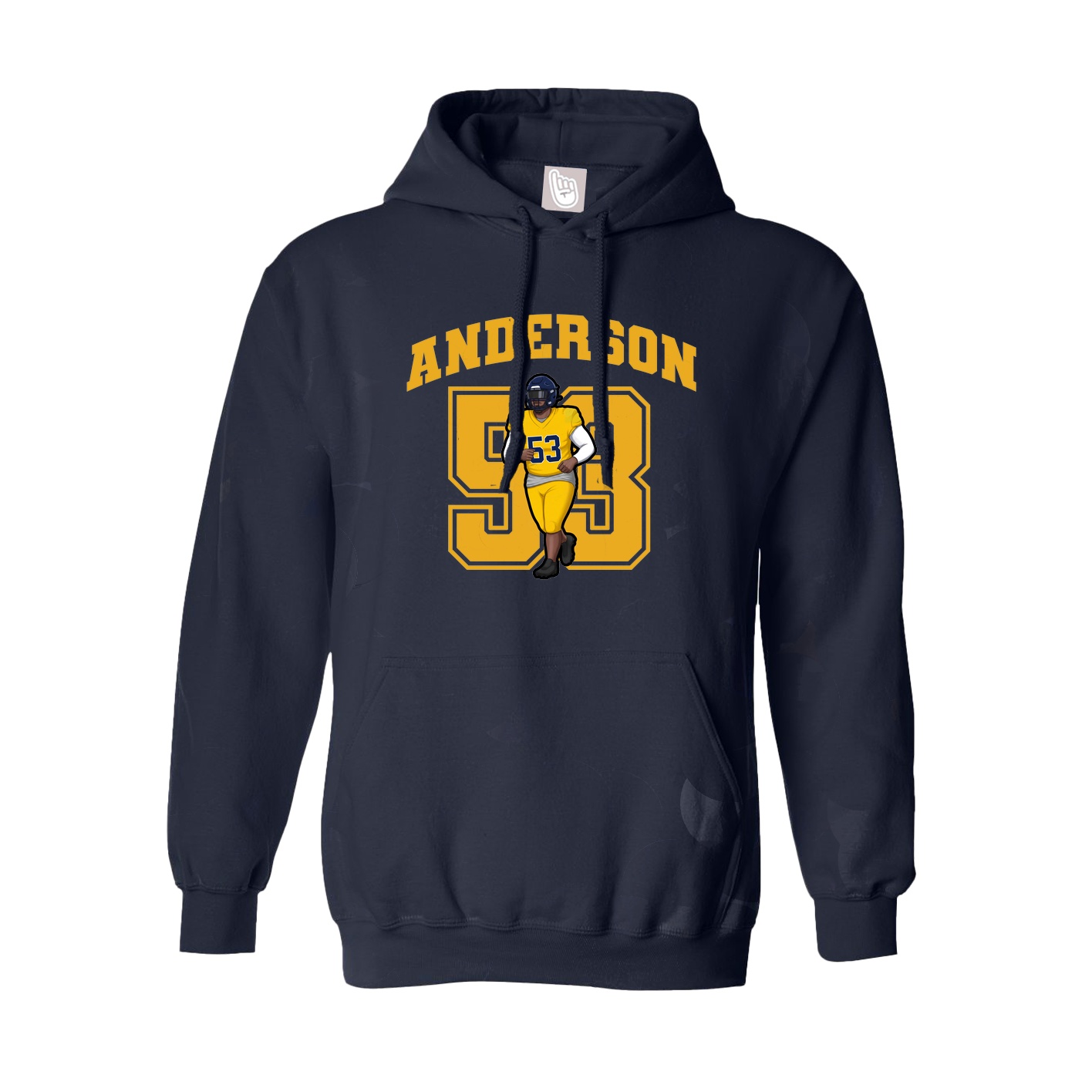 Hoodie — Number in Navy