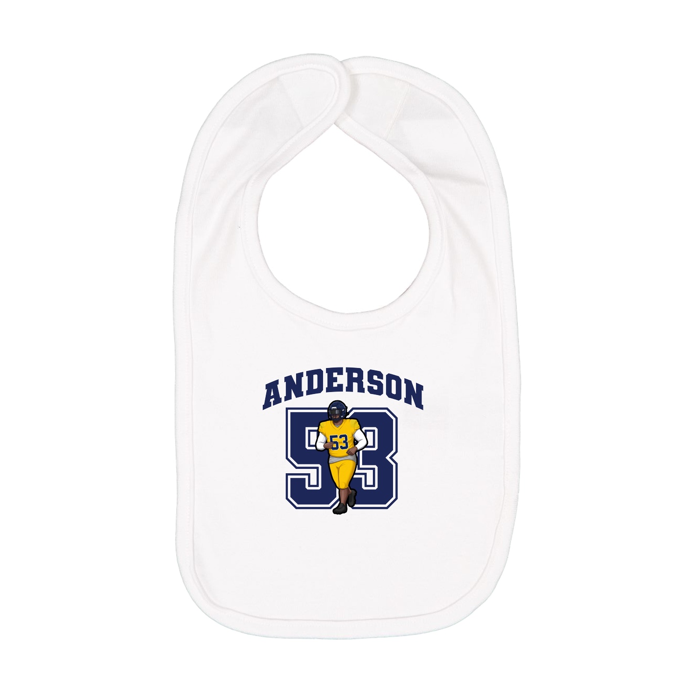 Infant Bib — Number in White