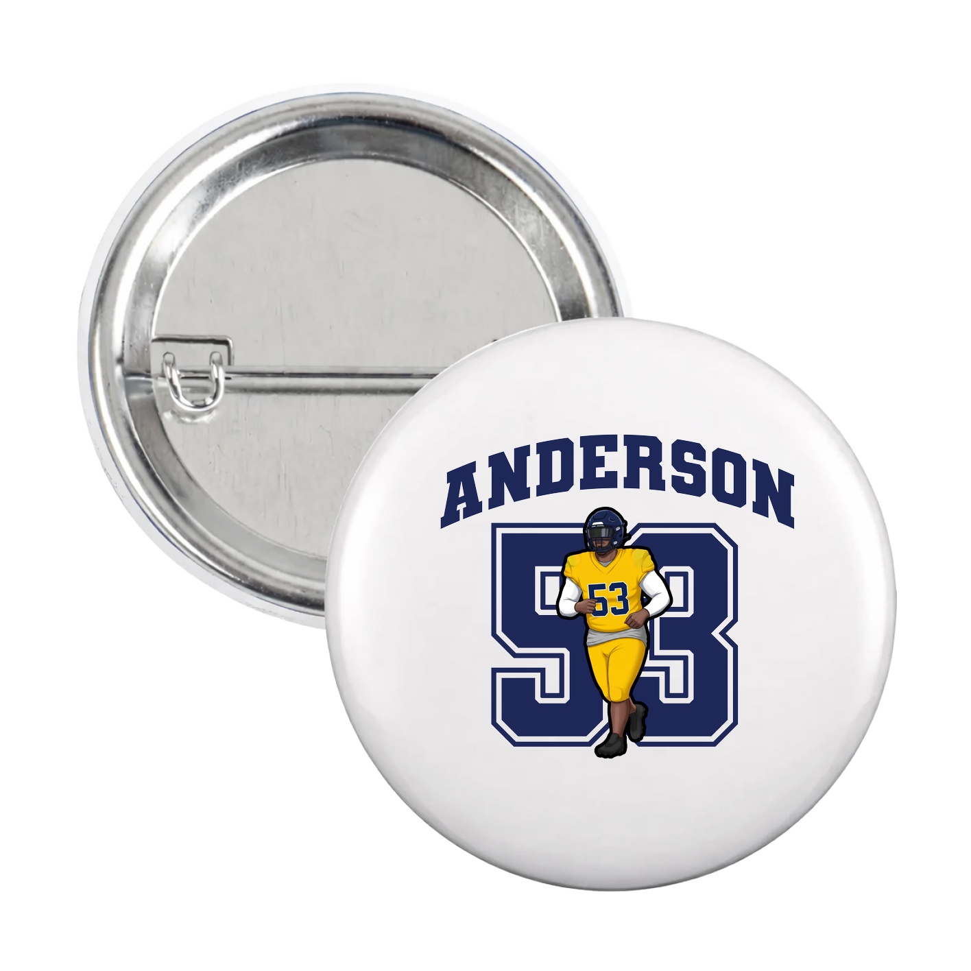 Game Day Button — Number in White
