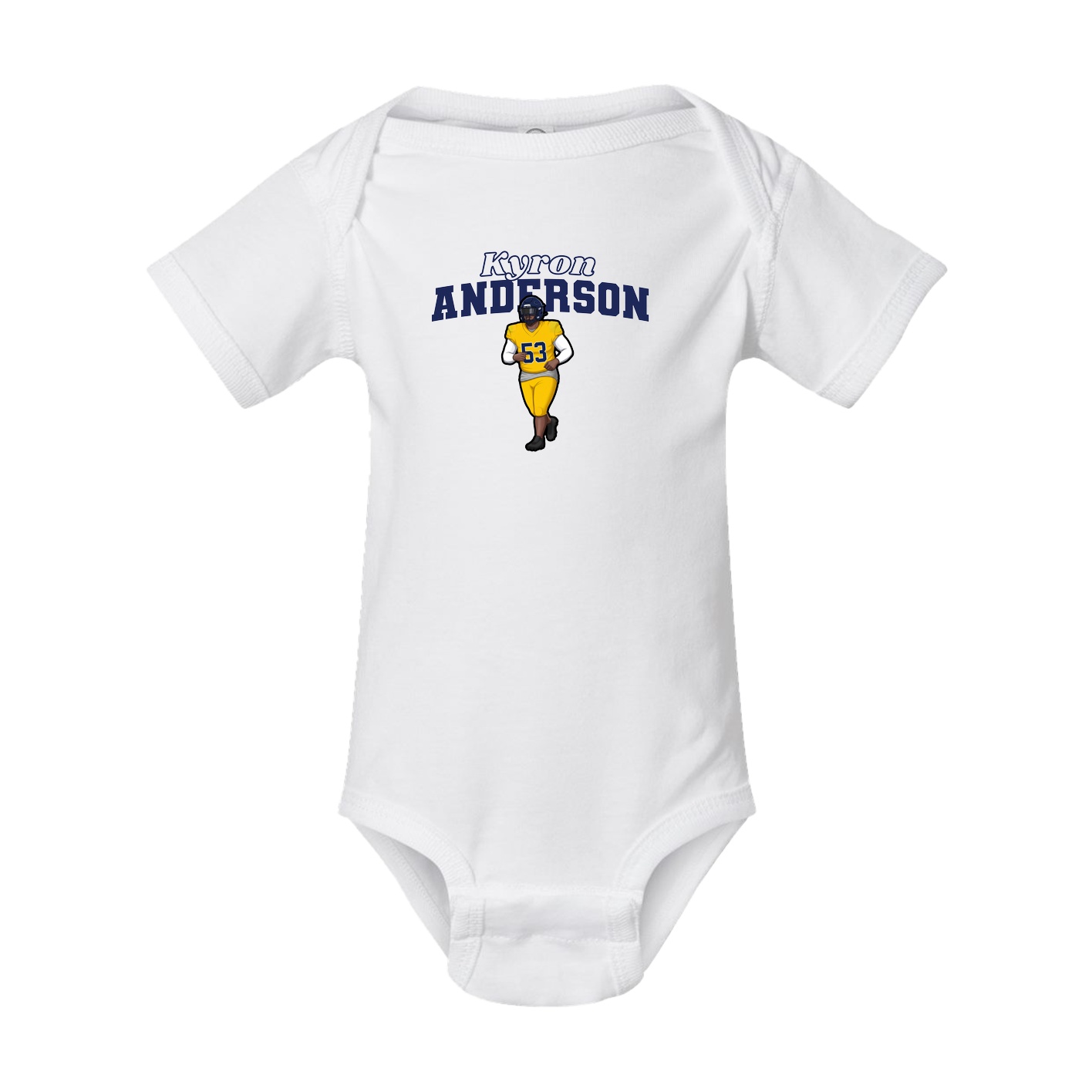 Baby Onesie — Name Arch in White