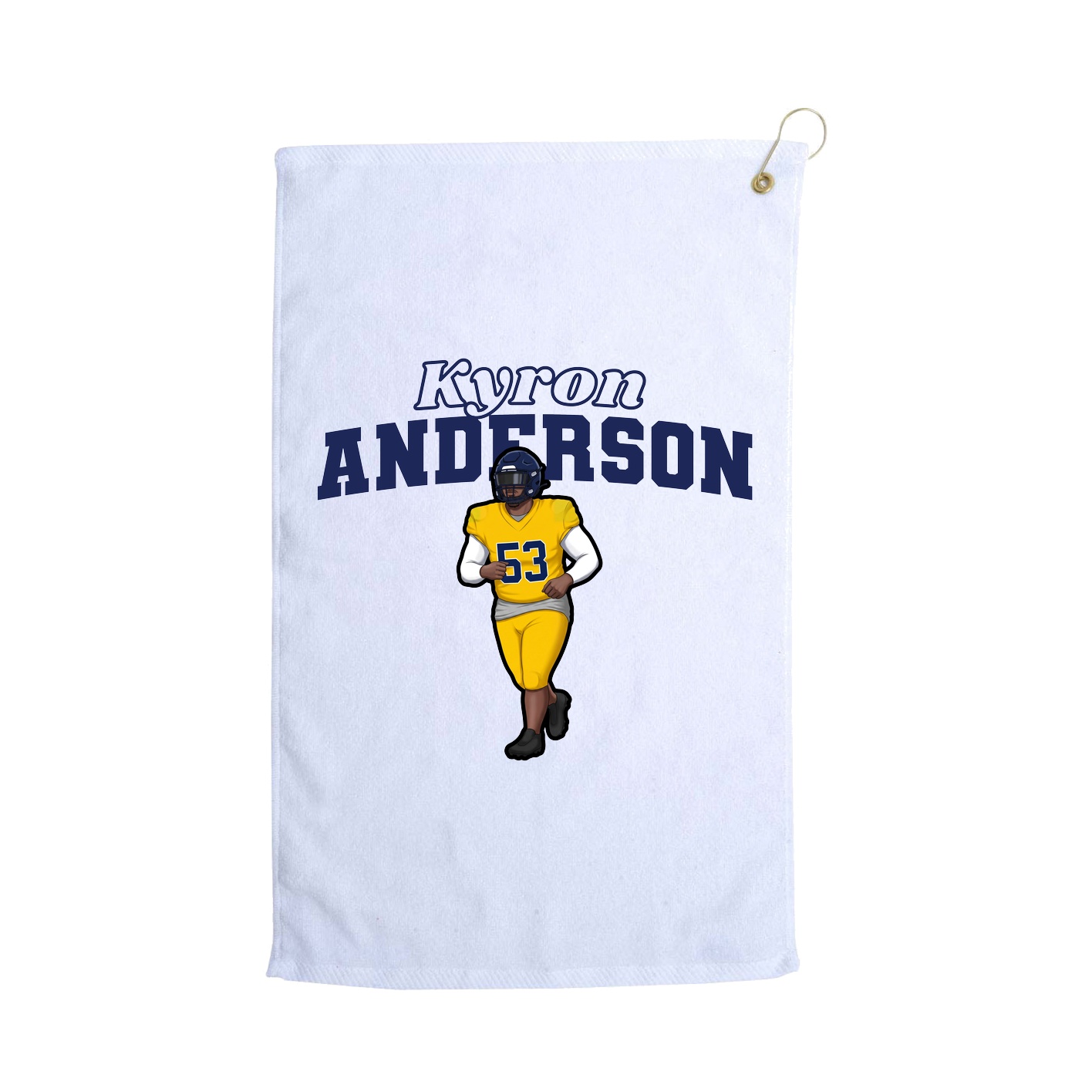 Golf Towel — Name Arch in White