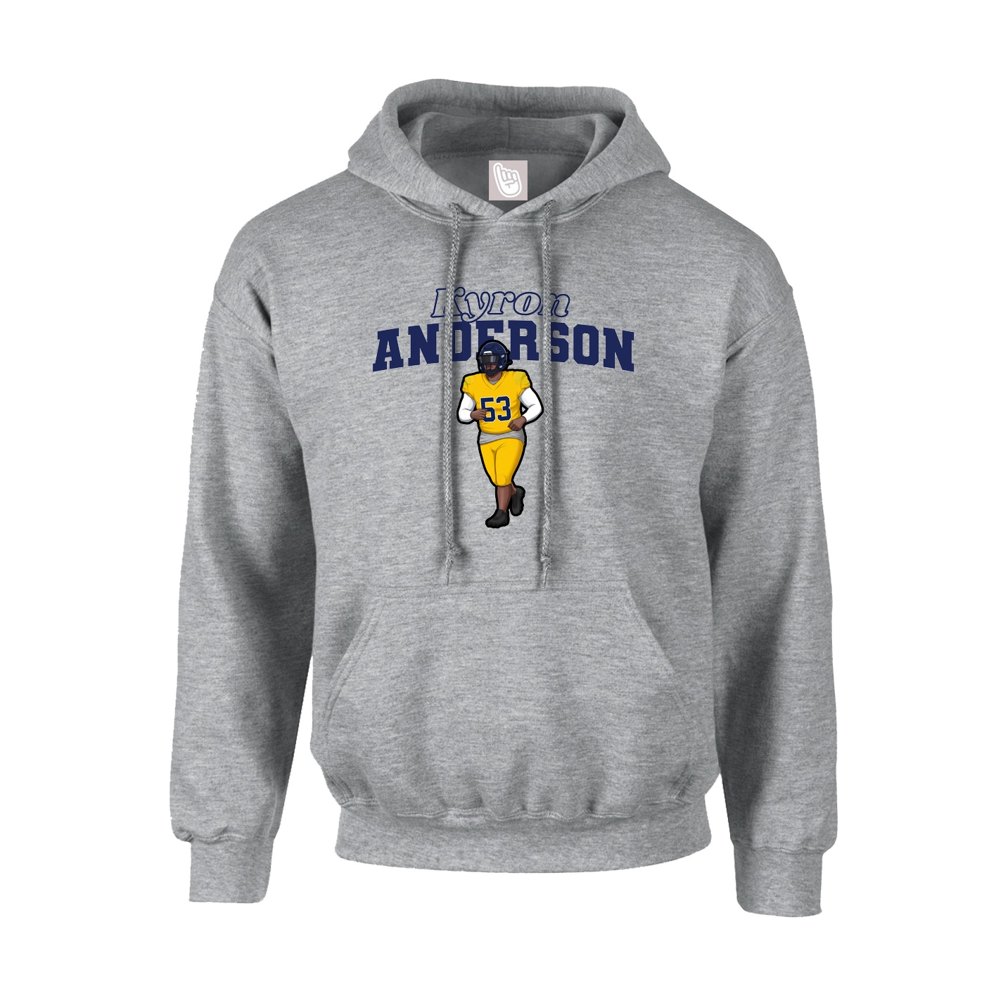 Youth Hoodie — Name Arch in Grey