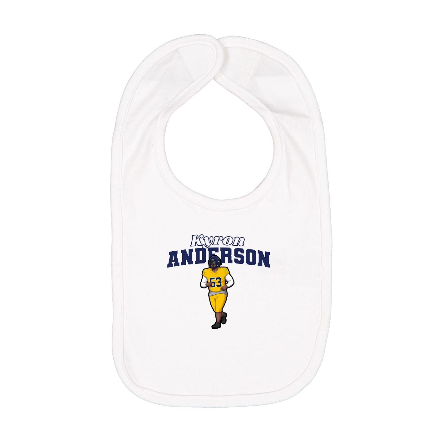 Infant Bib — Name Arch in White