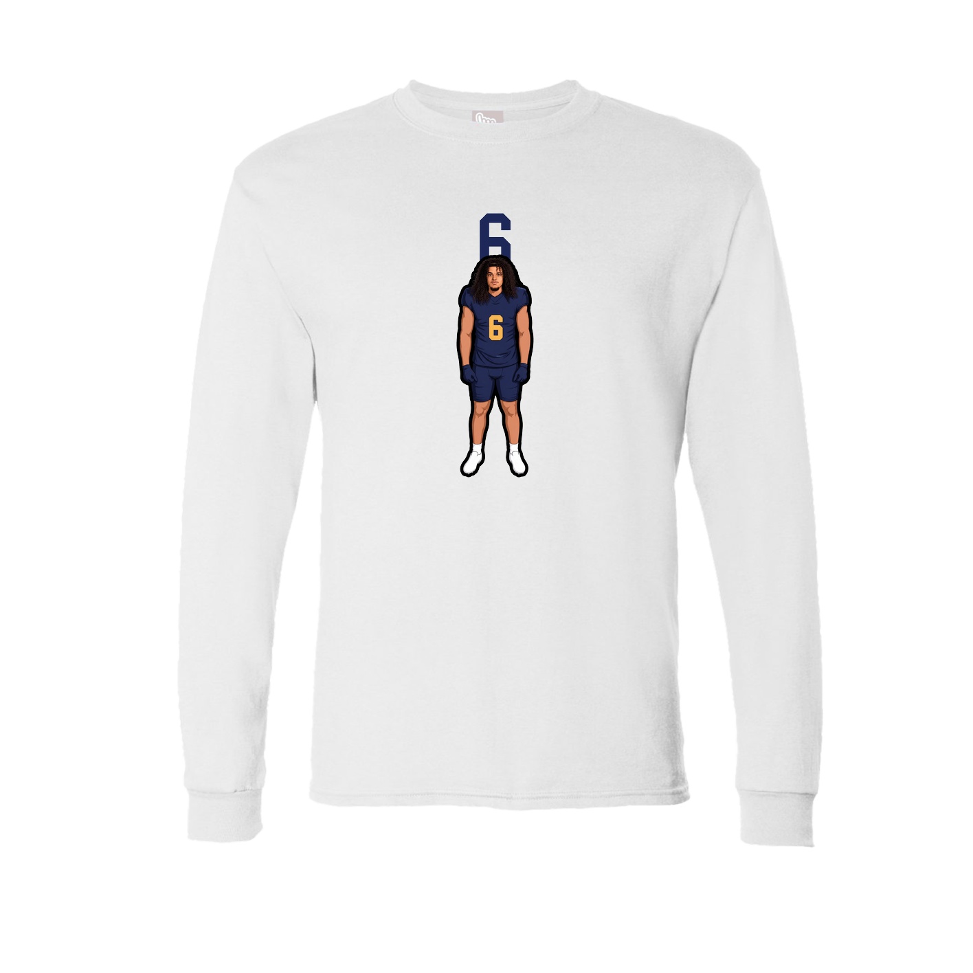 Long Sleeve Tee — Number Top in White
