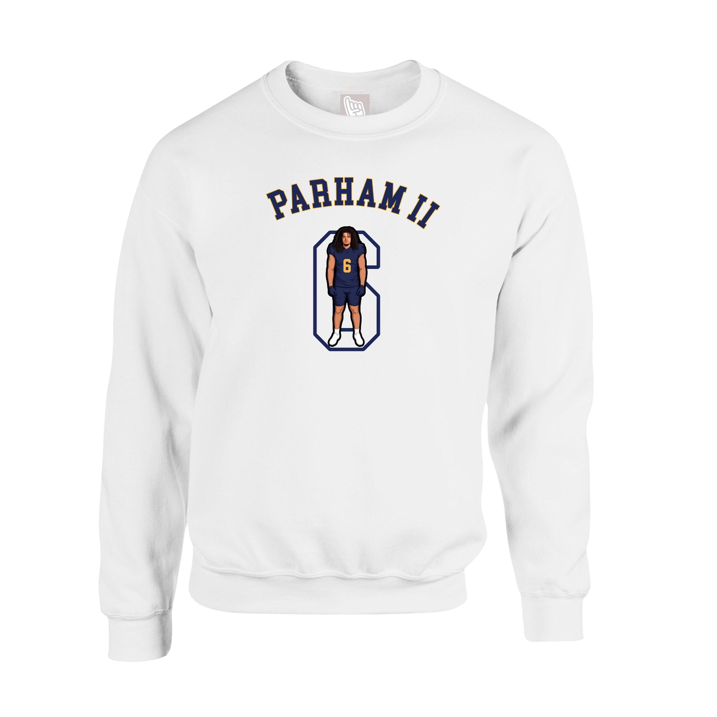 Fleece Crew — Shirsey Arch in White