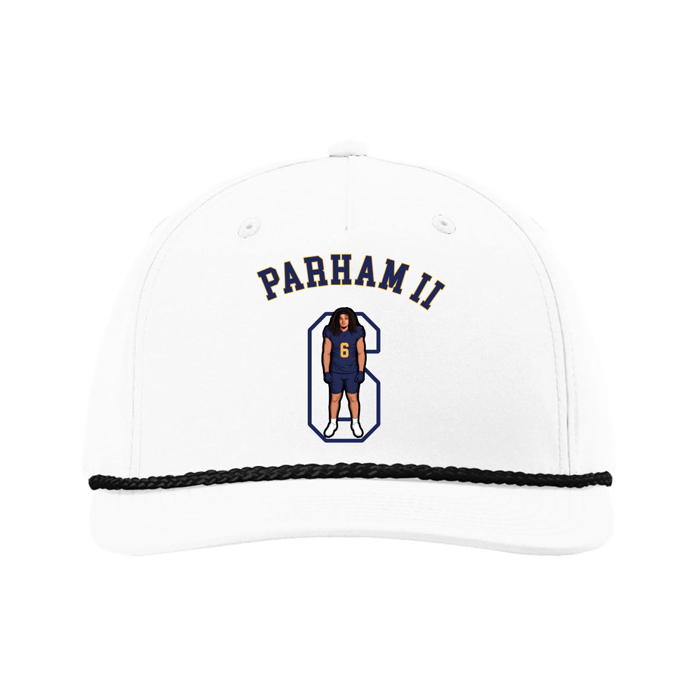 Five-Panel Classic Rope Cap — Shirsey Arch in White