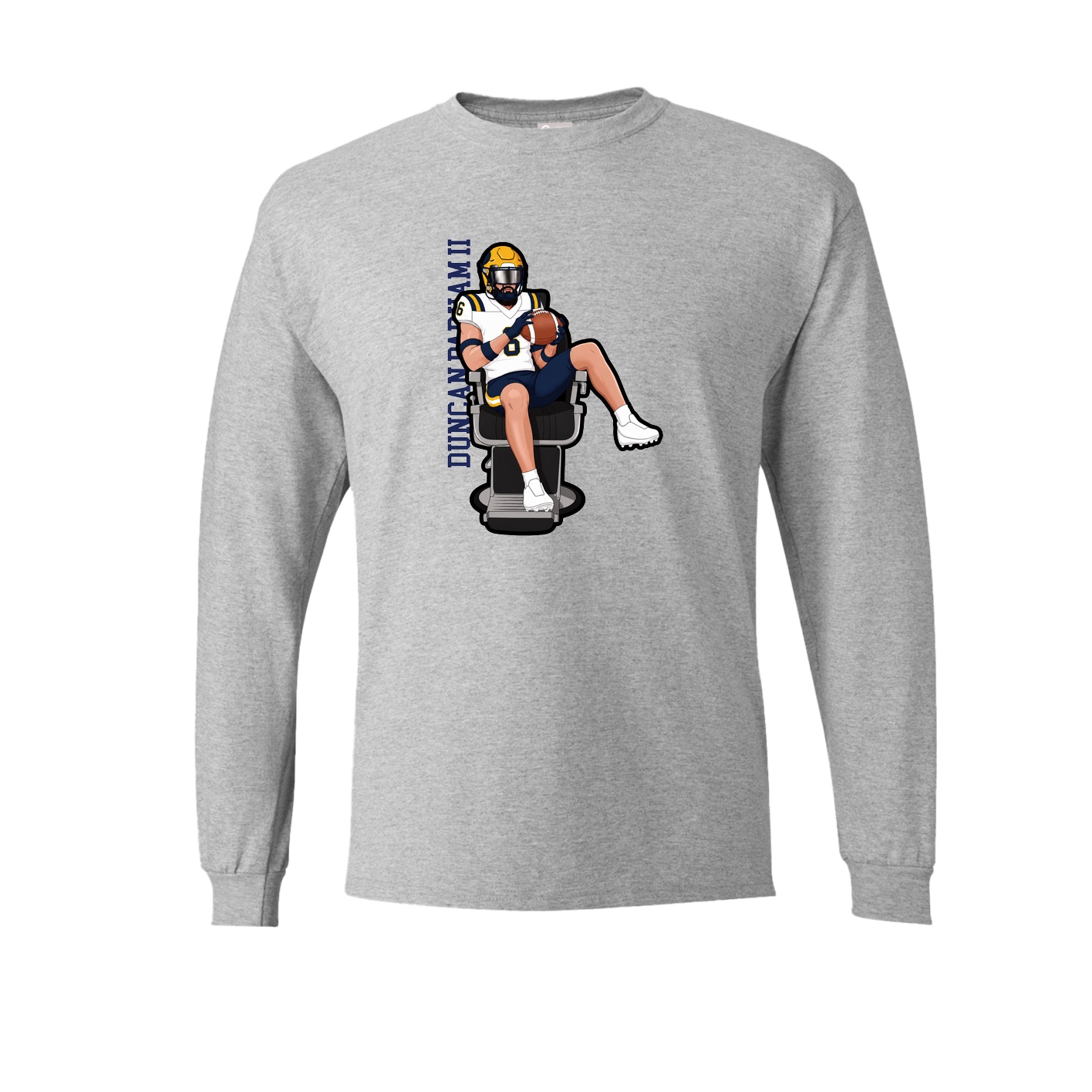 Long Sleeve Tee — Name Vertical in Grey