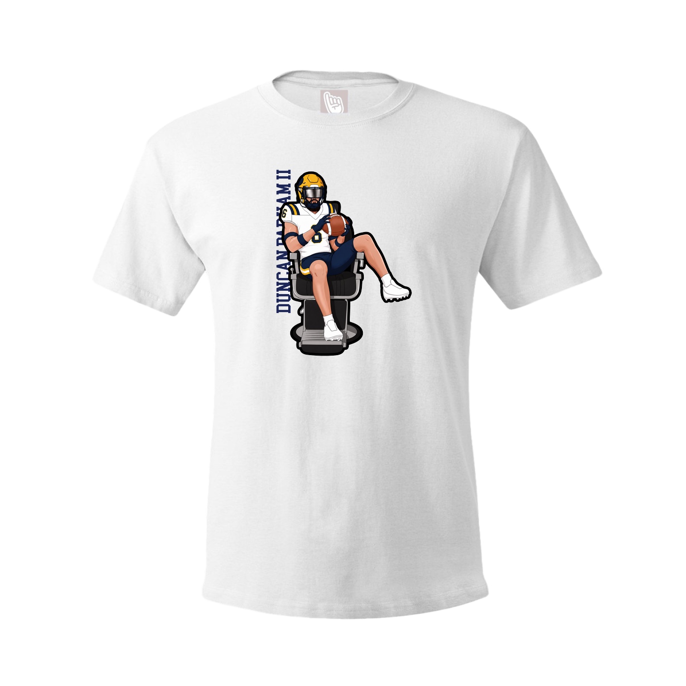 Youth Tee — Name Vertical in White