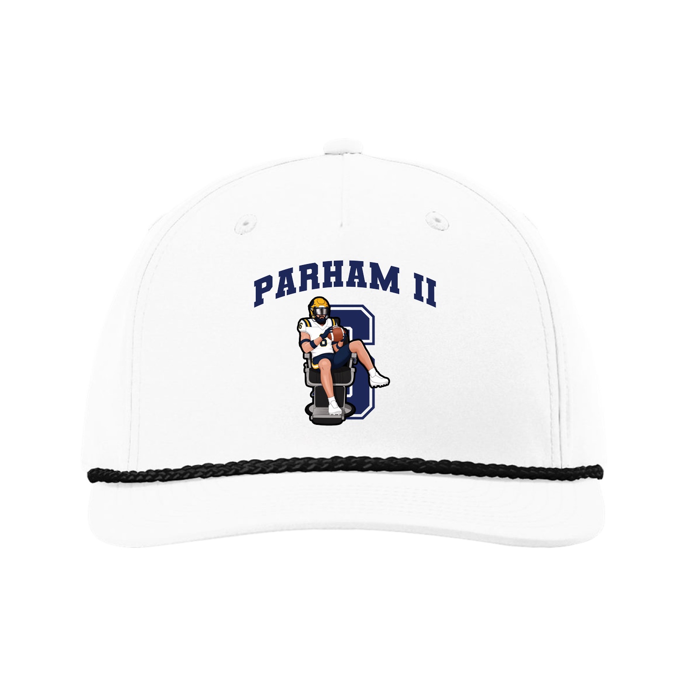 Five-Panel Classic Rope Cap — Number in White