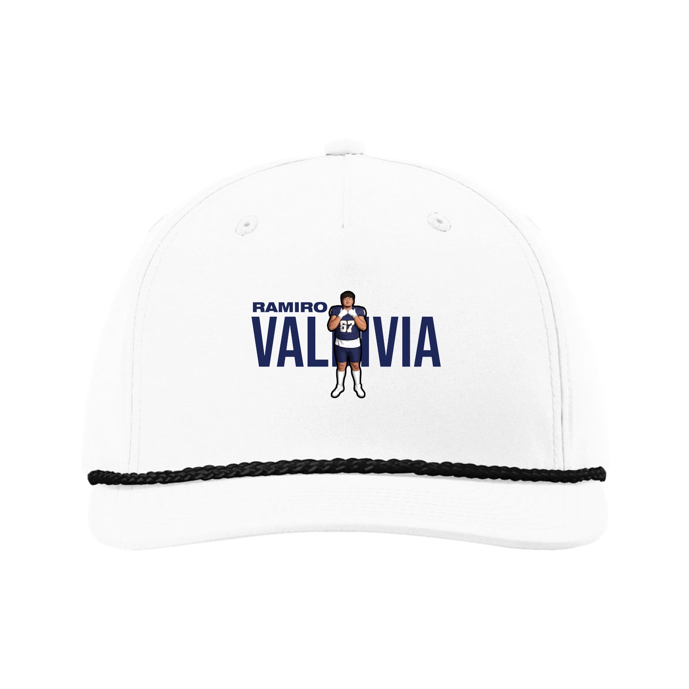 Five-Panel Classic Rope Cap — Player Name in White