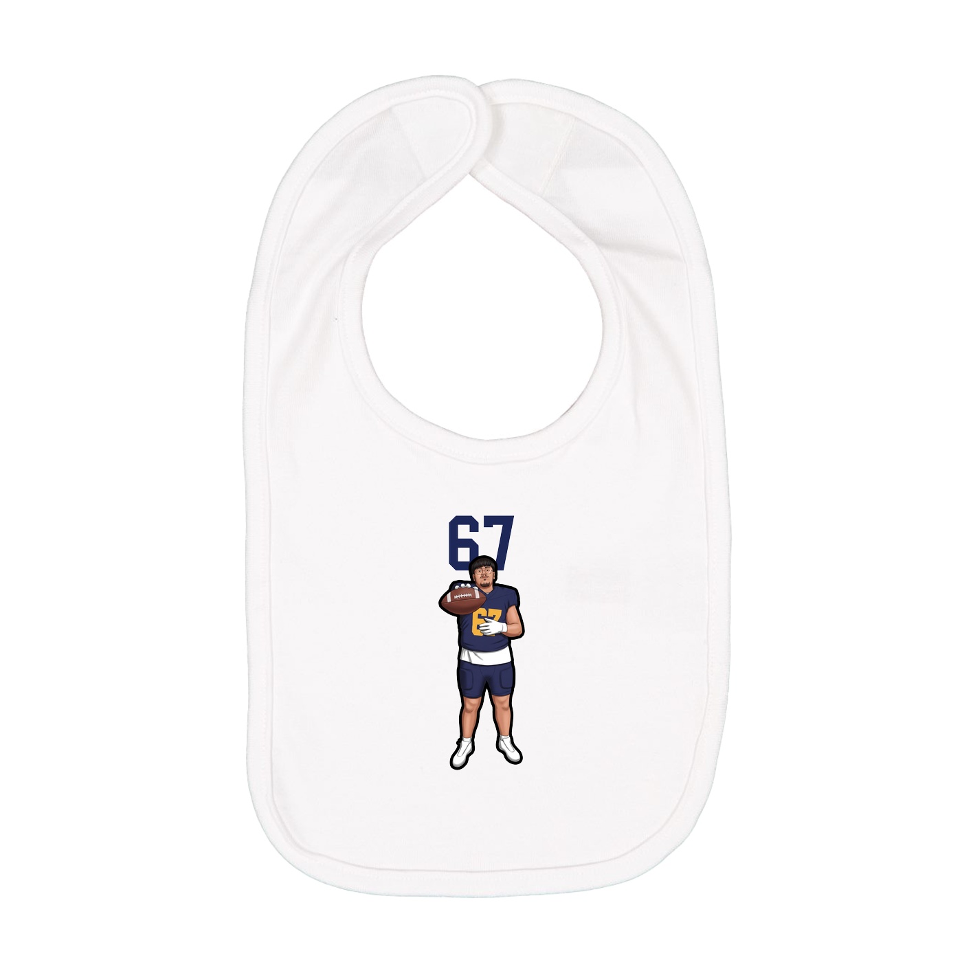 Infant Bib — Number Top in White
