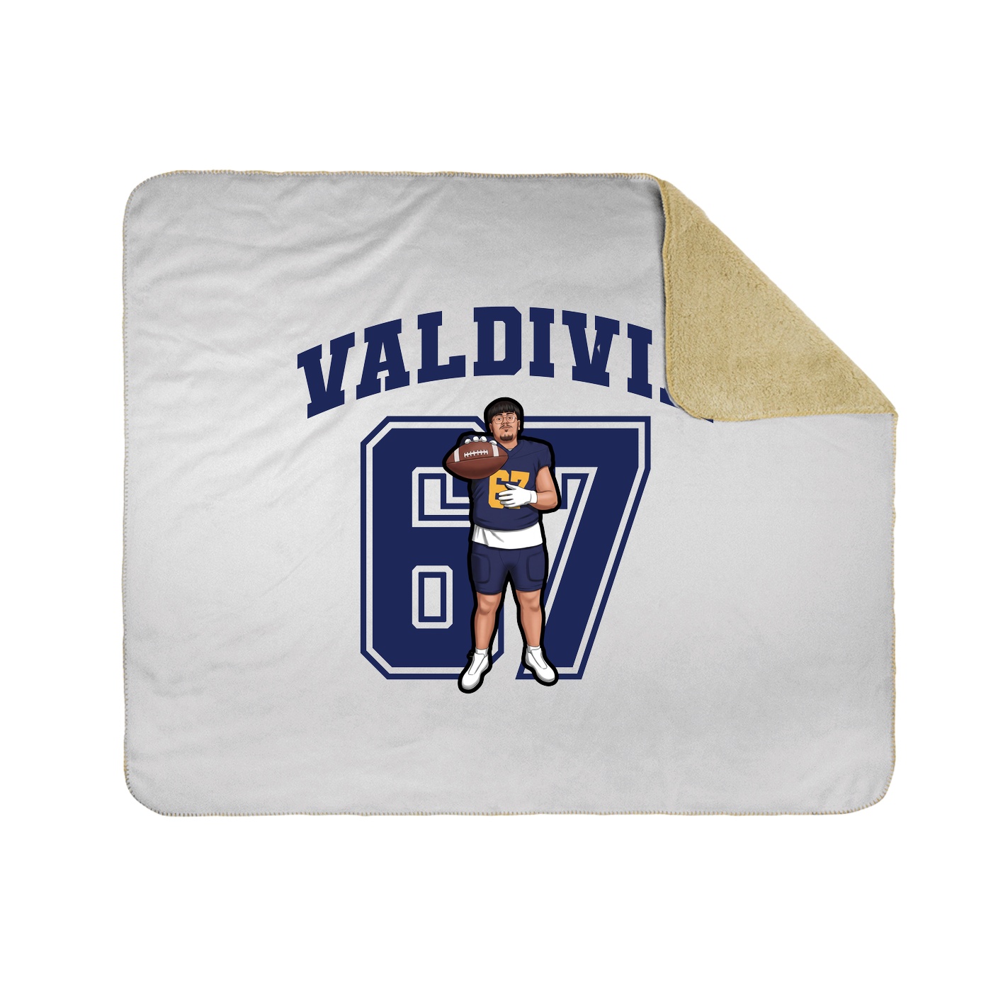 Throw Blanket — Number in White