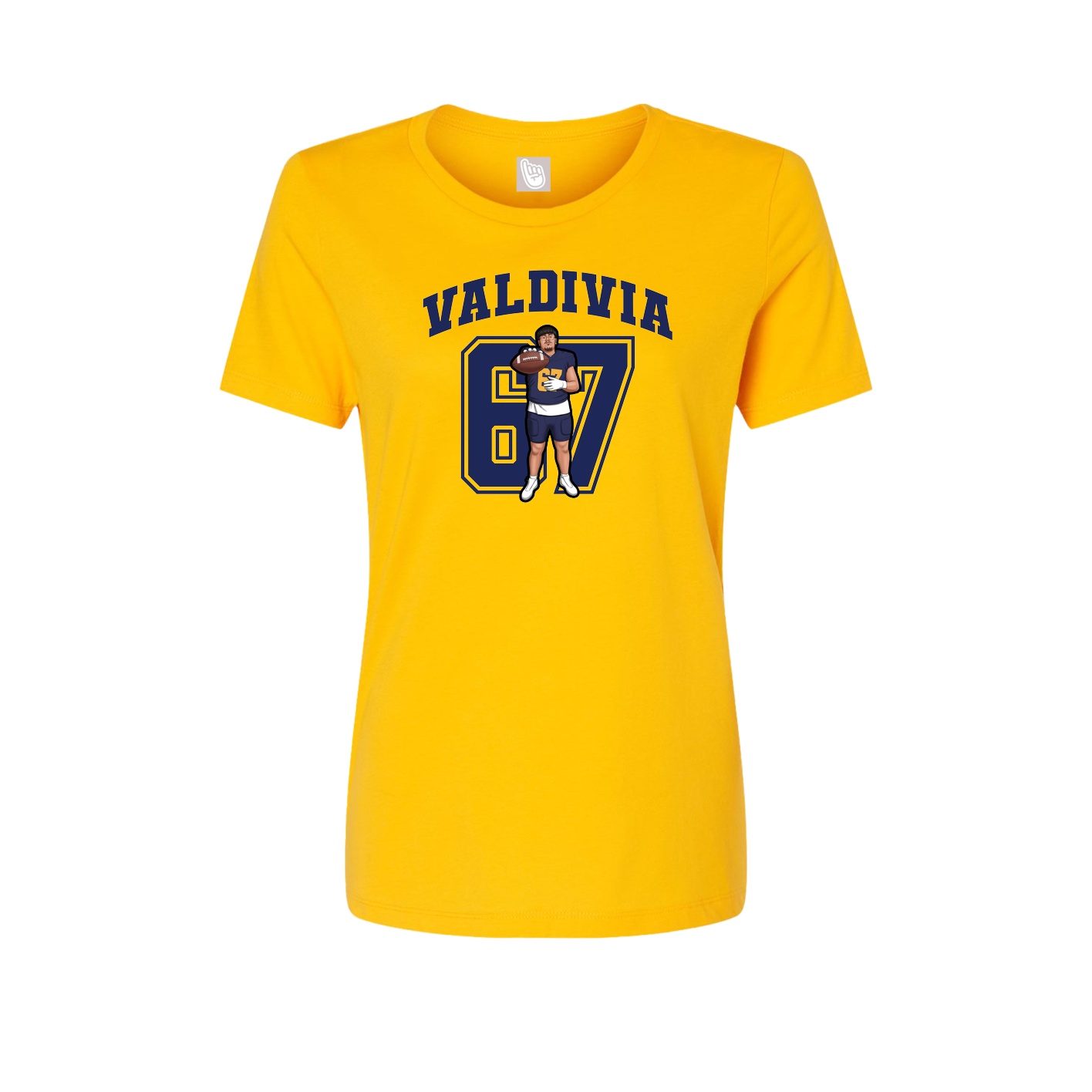 Fitted Women's Tee — Number in Gold