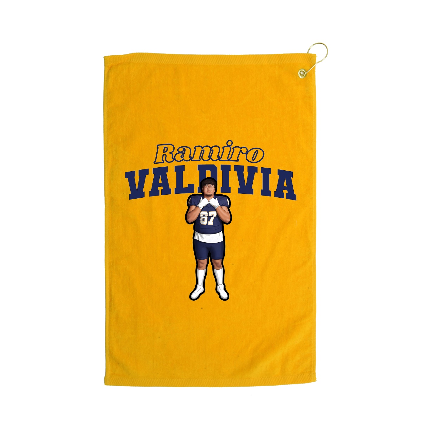 Golf Towel — Name Arch in Gold