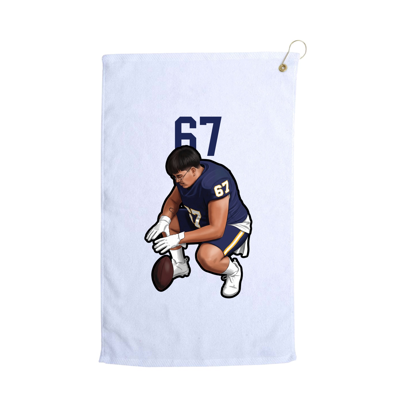 Golf Towel — Number Top in White
