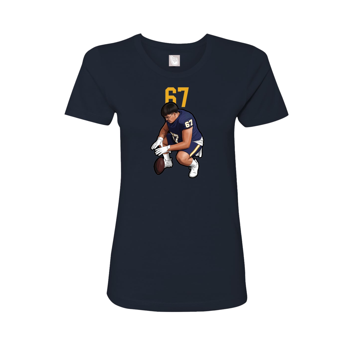 Fitted Women's Tee — Number Top in Navy