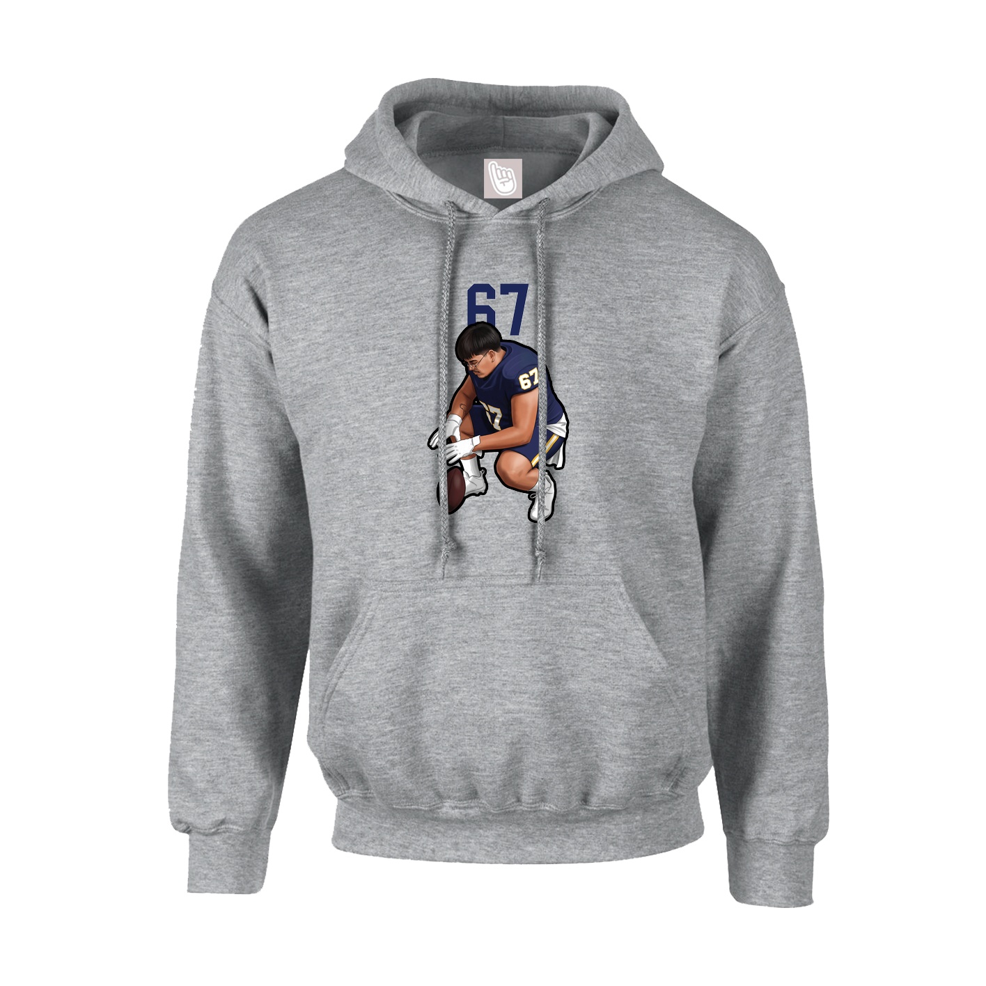 Hoodie — Number Top in Grey