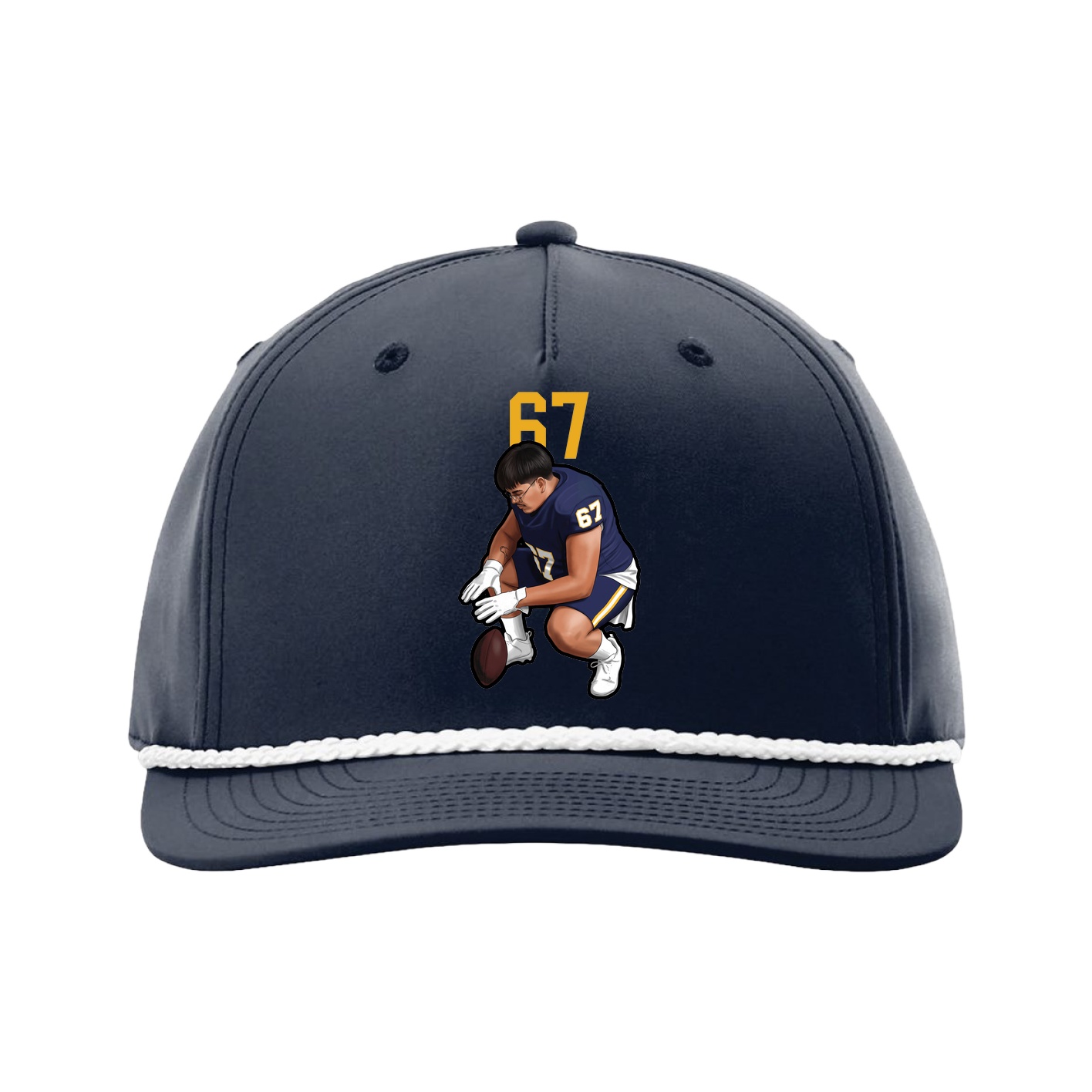 Five-Panel Classic Rope Cap — Number Top in Navy