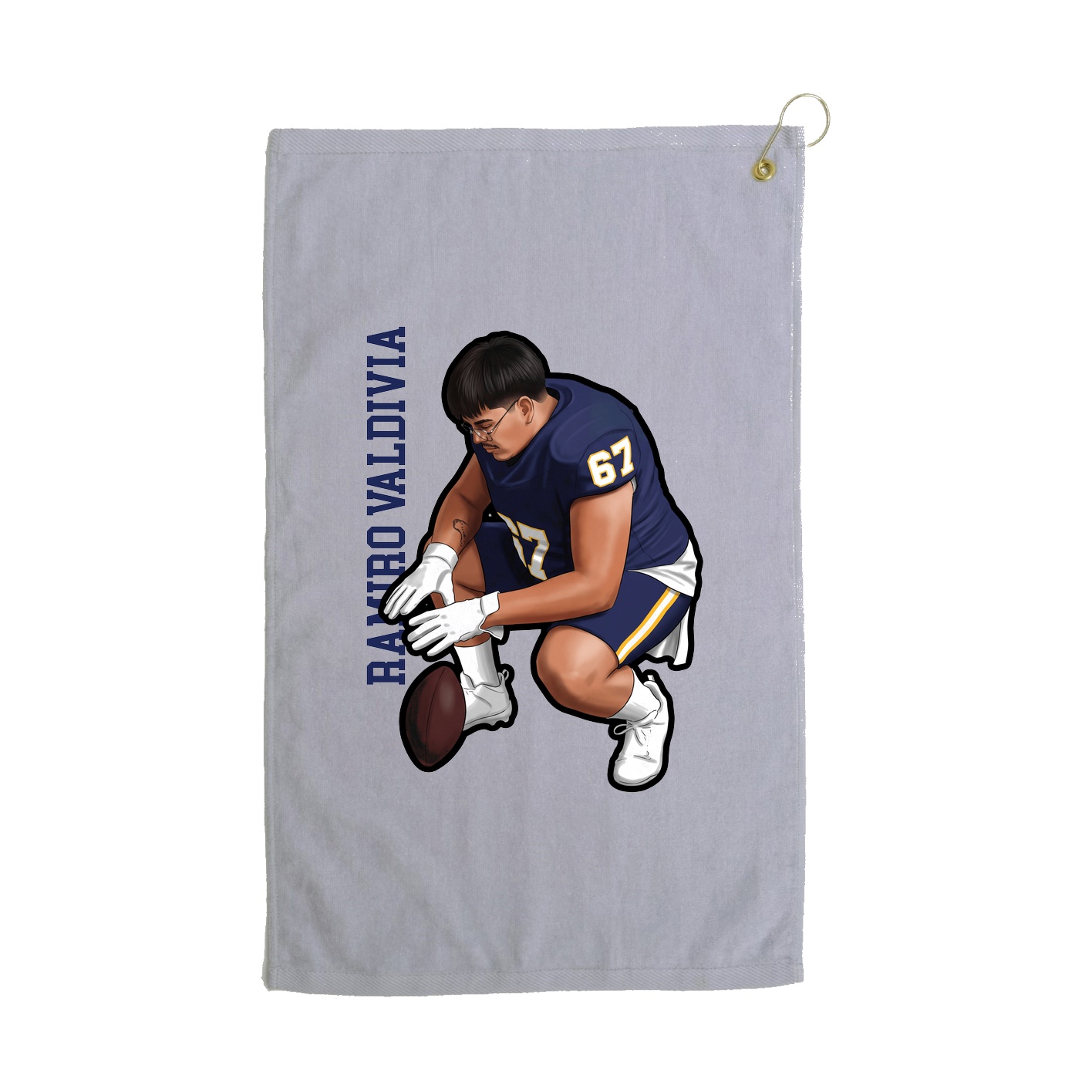 Golf Towel — Name Vertical in Grey