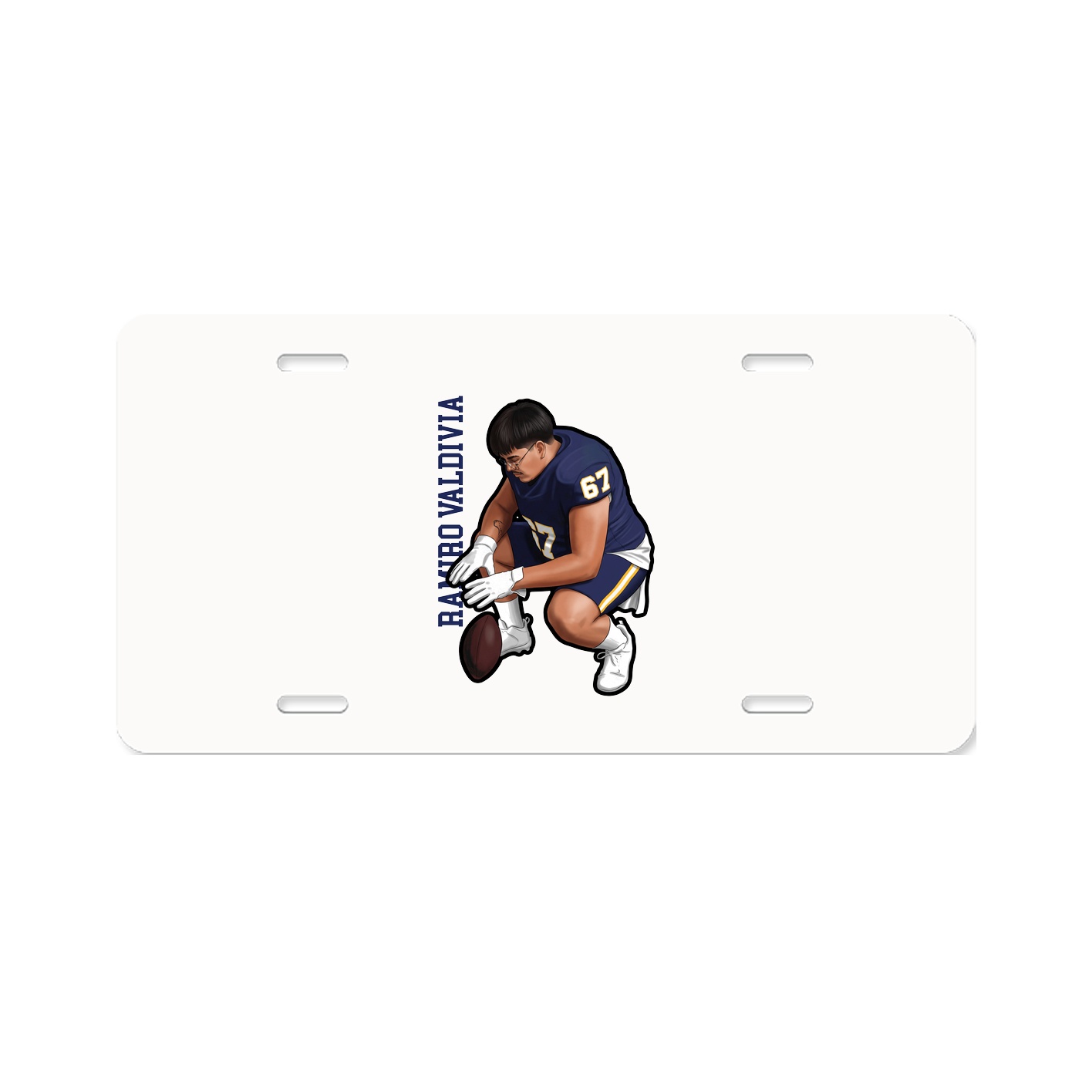 License Plate — Name Vertical in Classic