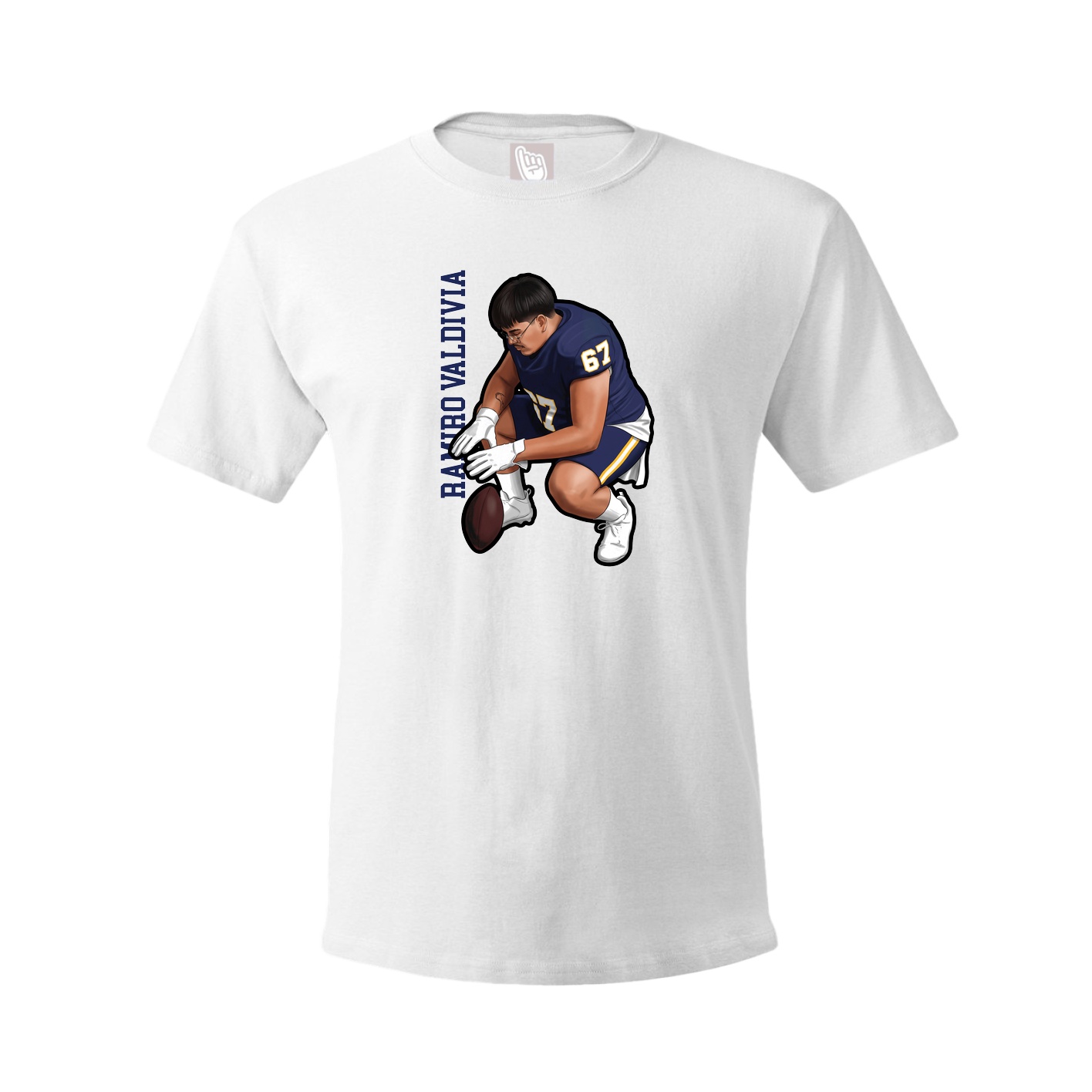 Tee — Name Vertical in White