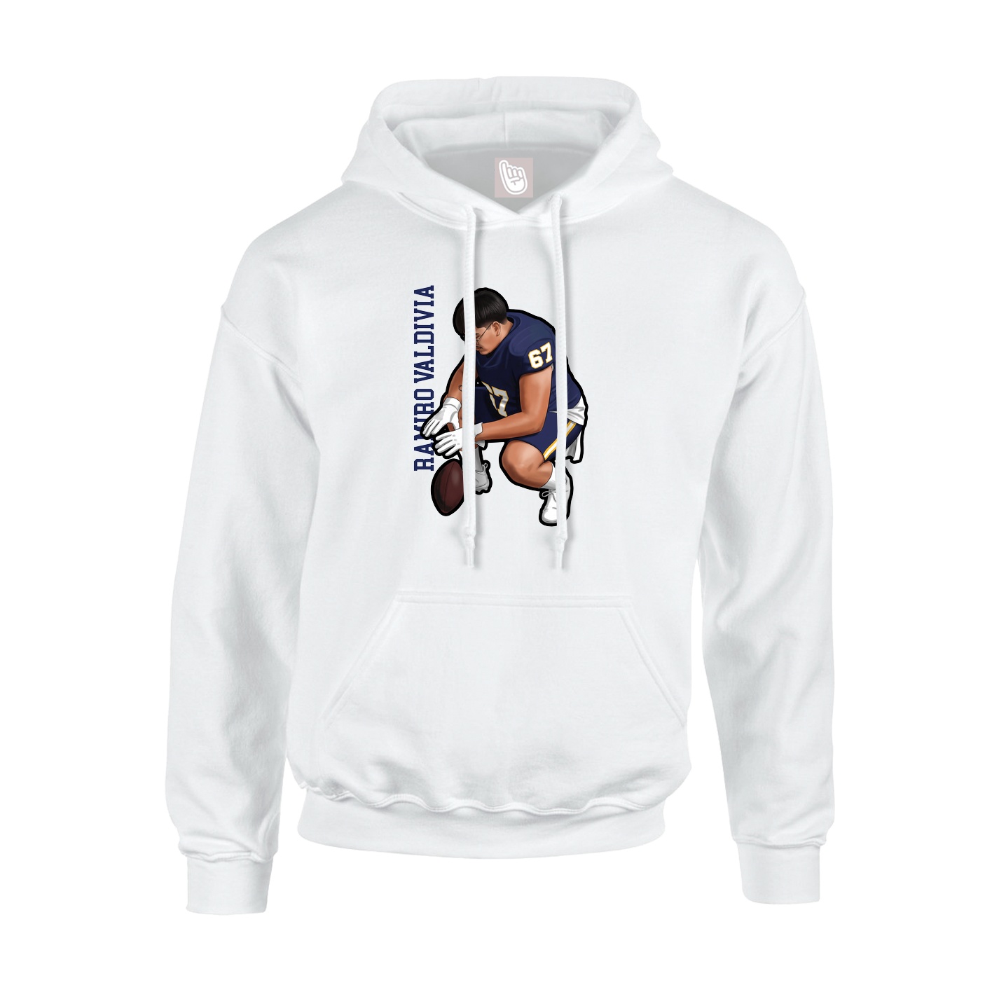 Youth Hoodie — Name Vertical in White