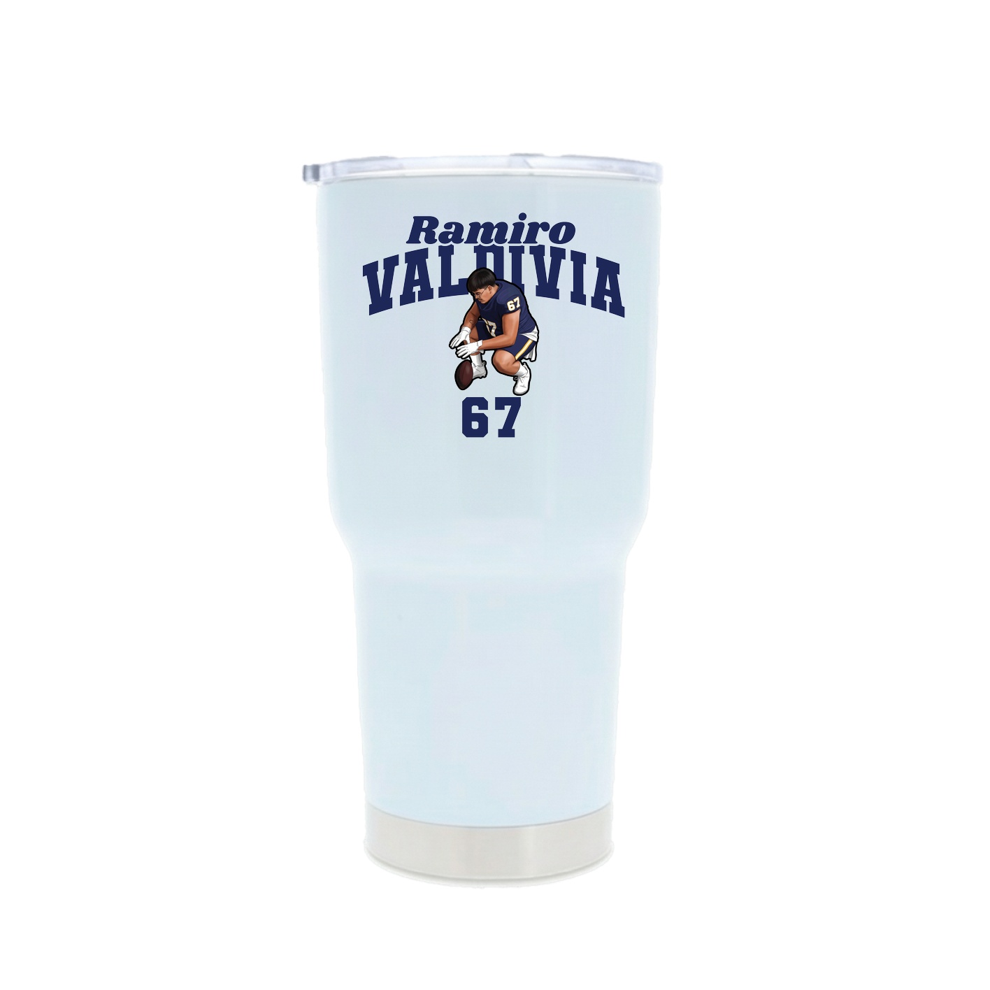 30oz Stainless Steel Tumbler — Signature Arch in White