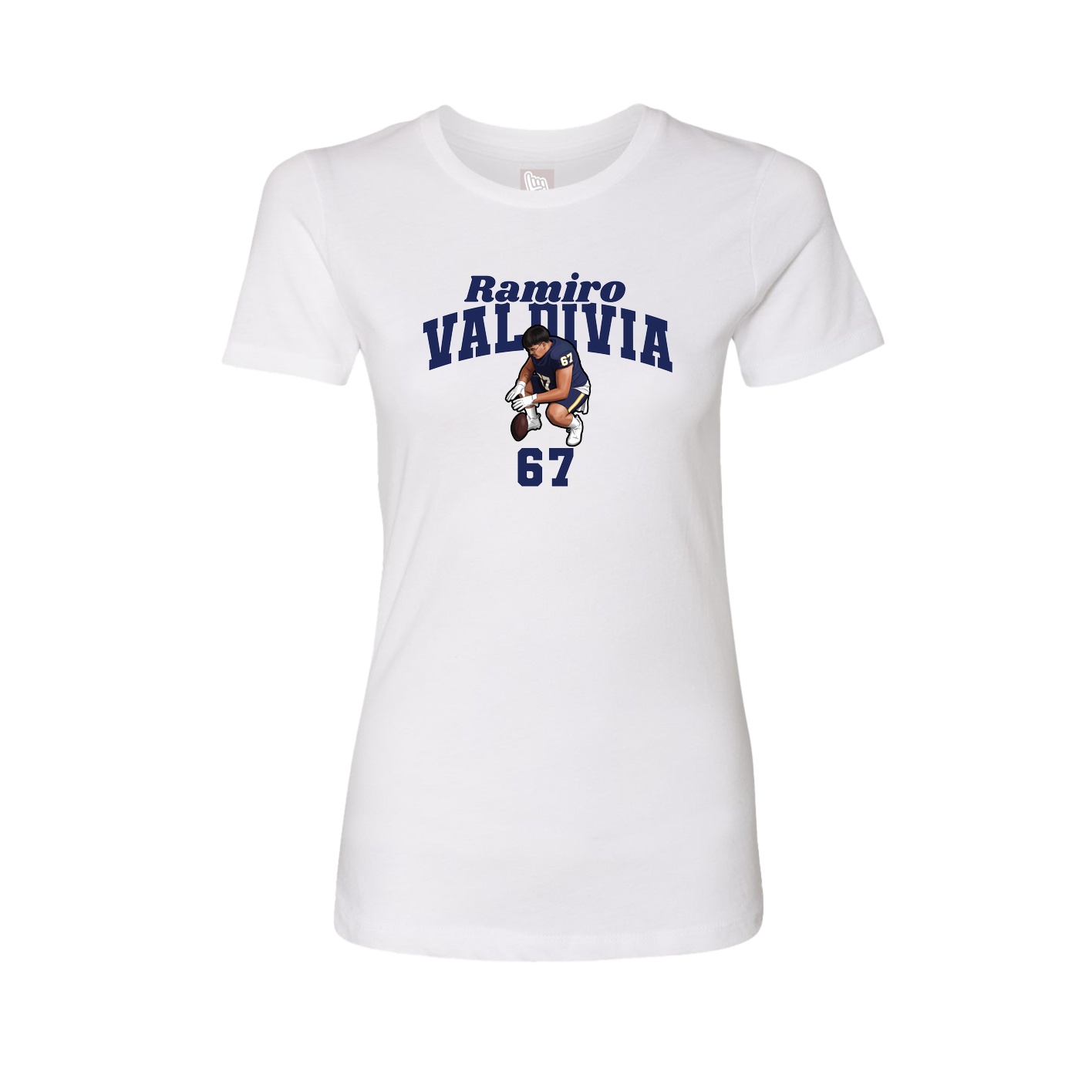 Fitted Women's Tee — Signature Arch in White