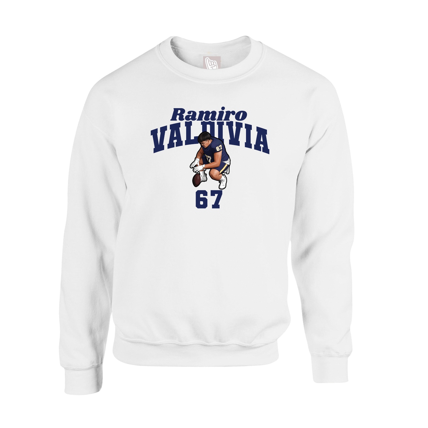 Fleece Crew — Signature Arch in White